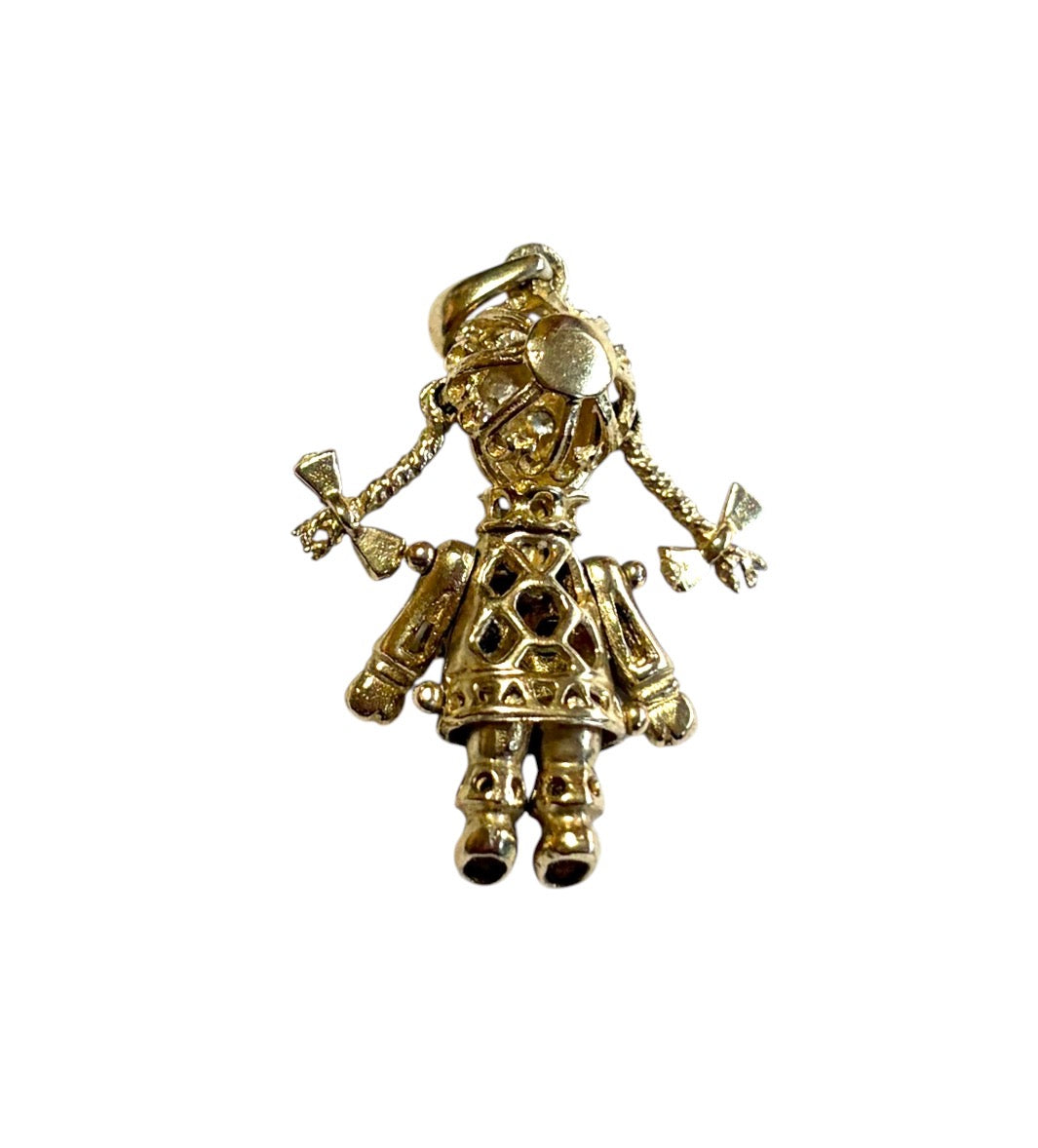 9ct vintage doll charm / pendant 9ct rug rat charm articulated