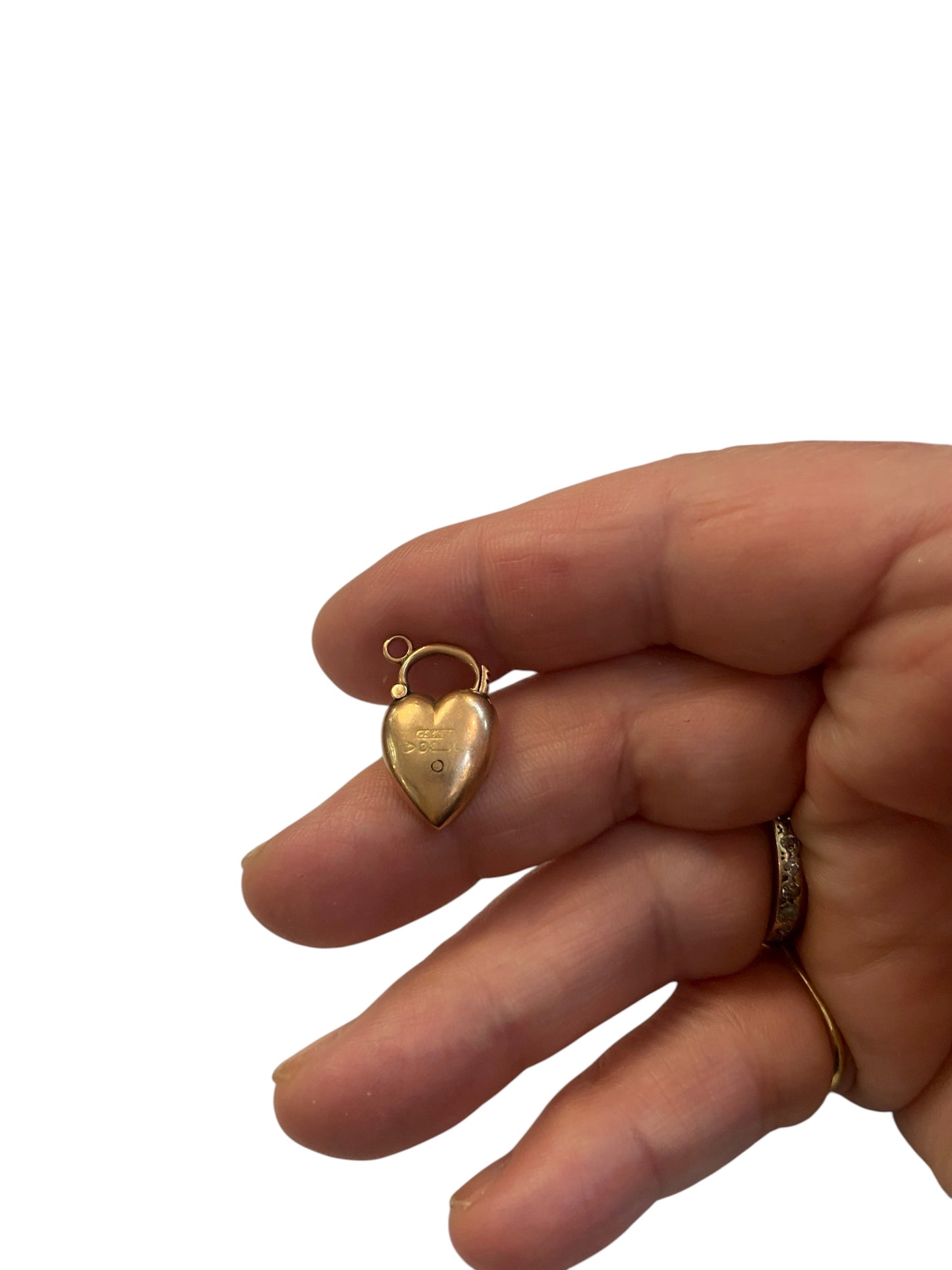 9ct antique rose gold padlock charm, circa 1920s