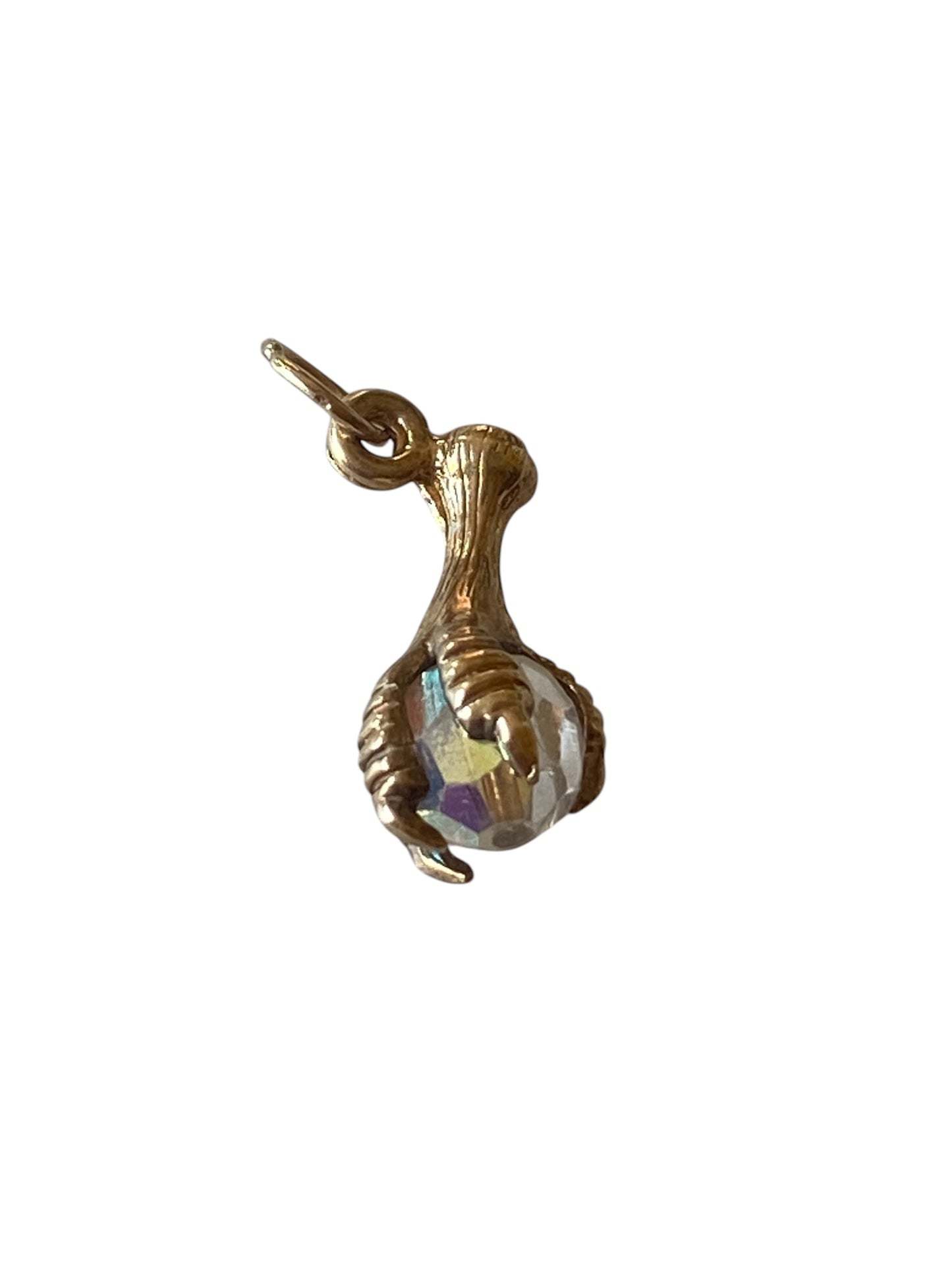 9ct vintage claw charm with a bead,