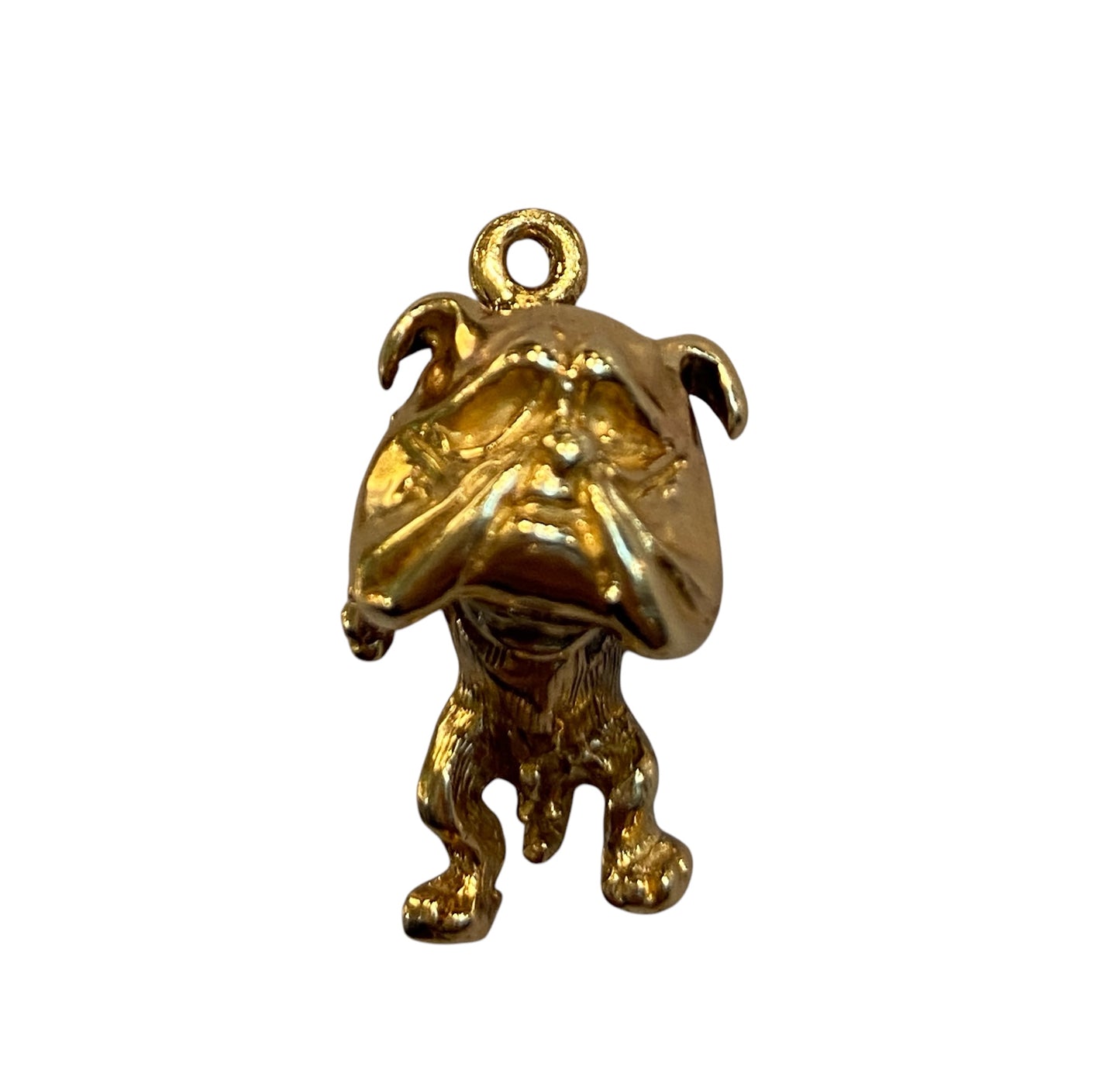 9ct vintaged solid bulldog charm / pendant .