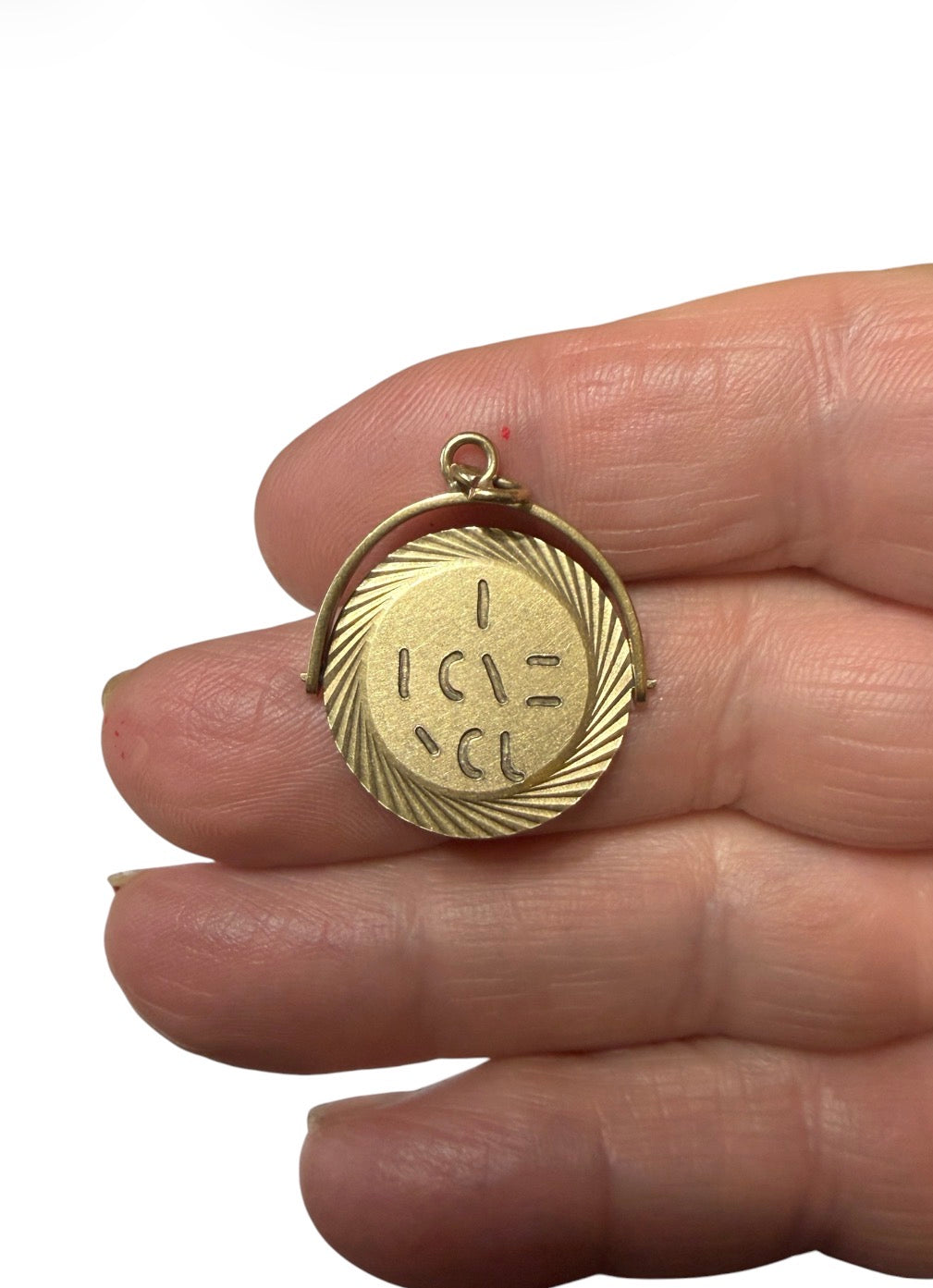 9ct vintage 'i love you' spinner charm - pendant by Georg Jensen circa 1966 2.17g