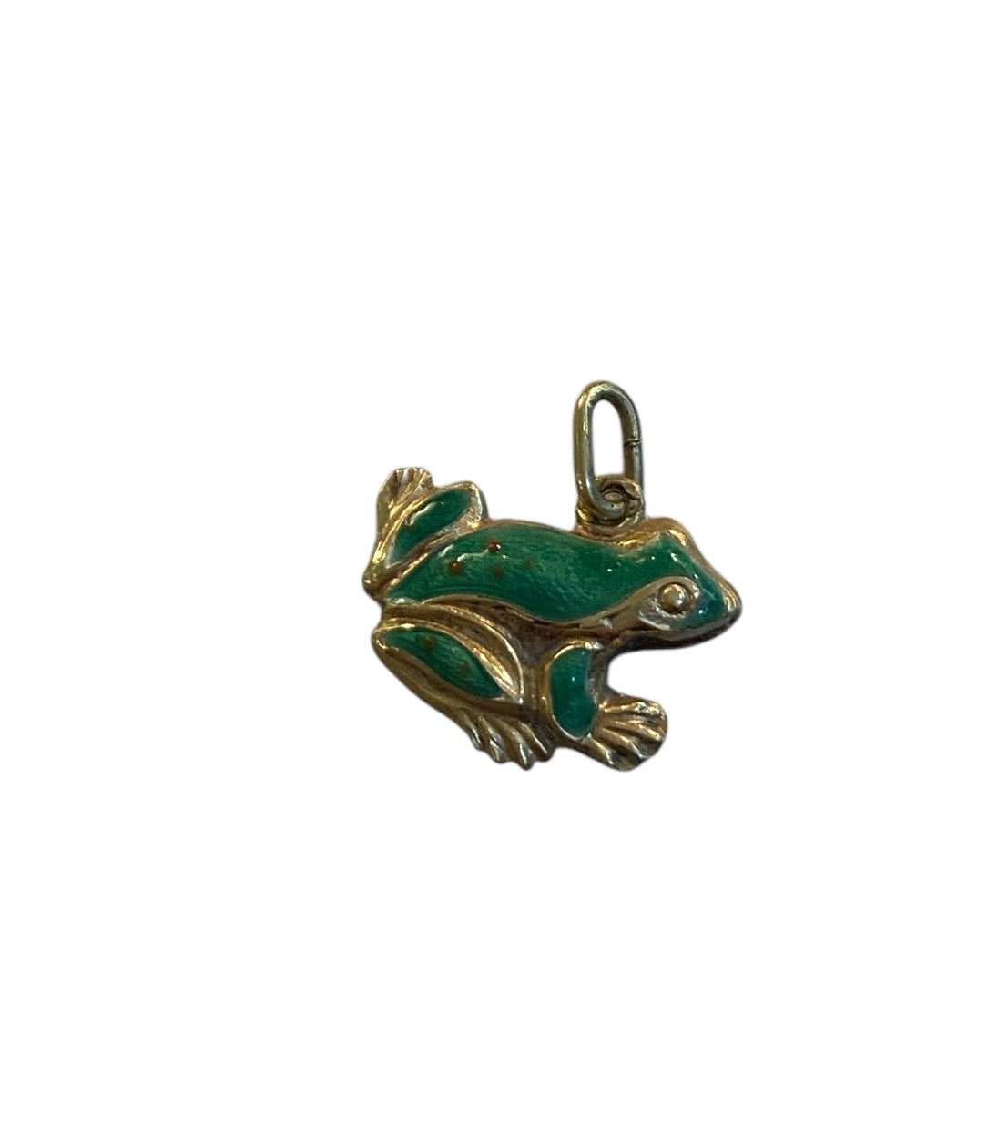14ct 585 vintage enamel gold frog charm