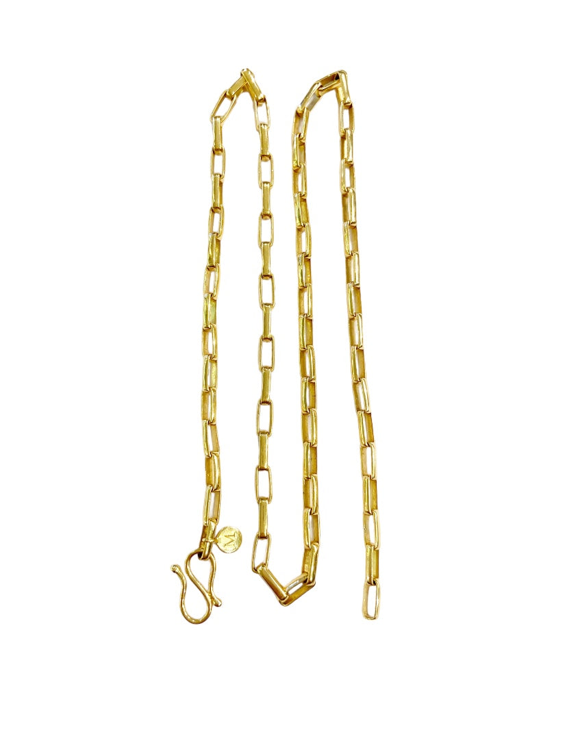 18ct pre owned paper chase link necklace 18 1/2 inches 20.2g