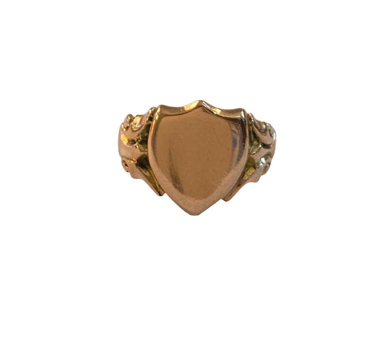 9ct Antique rose gold signet ring circa 1914