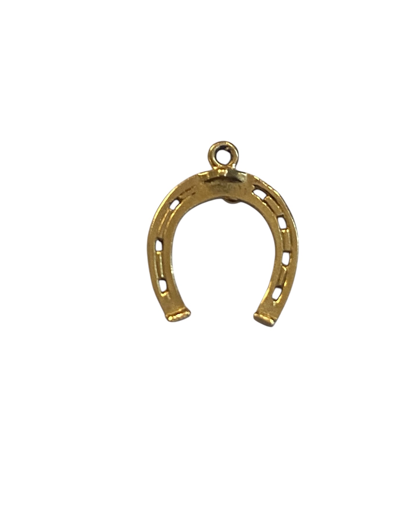 9ct vintage horseshoe charm / pendant circa 1964 maker FM