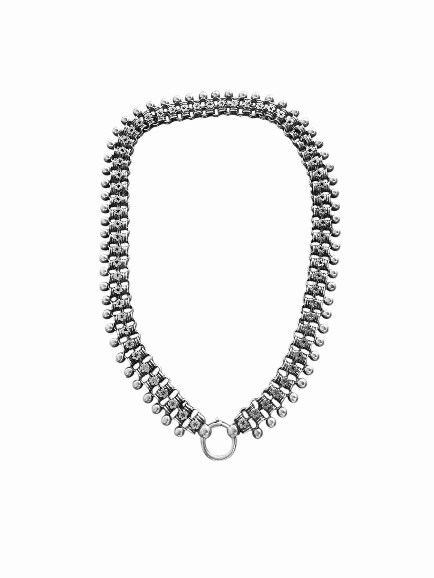 victorian silver locket and chain circa 1882. Birmingham. 21 inches