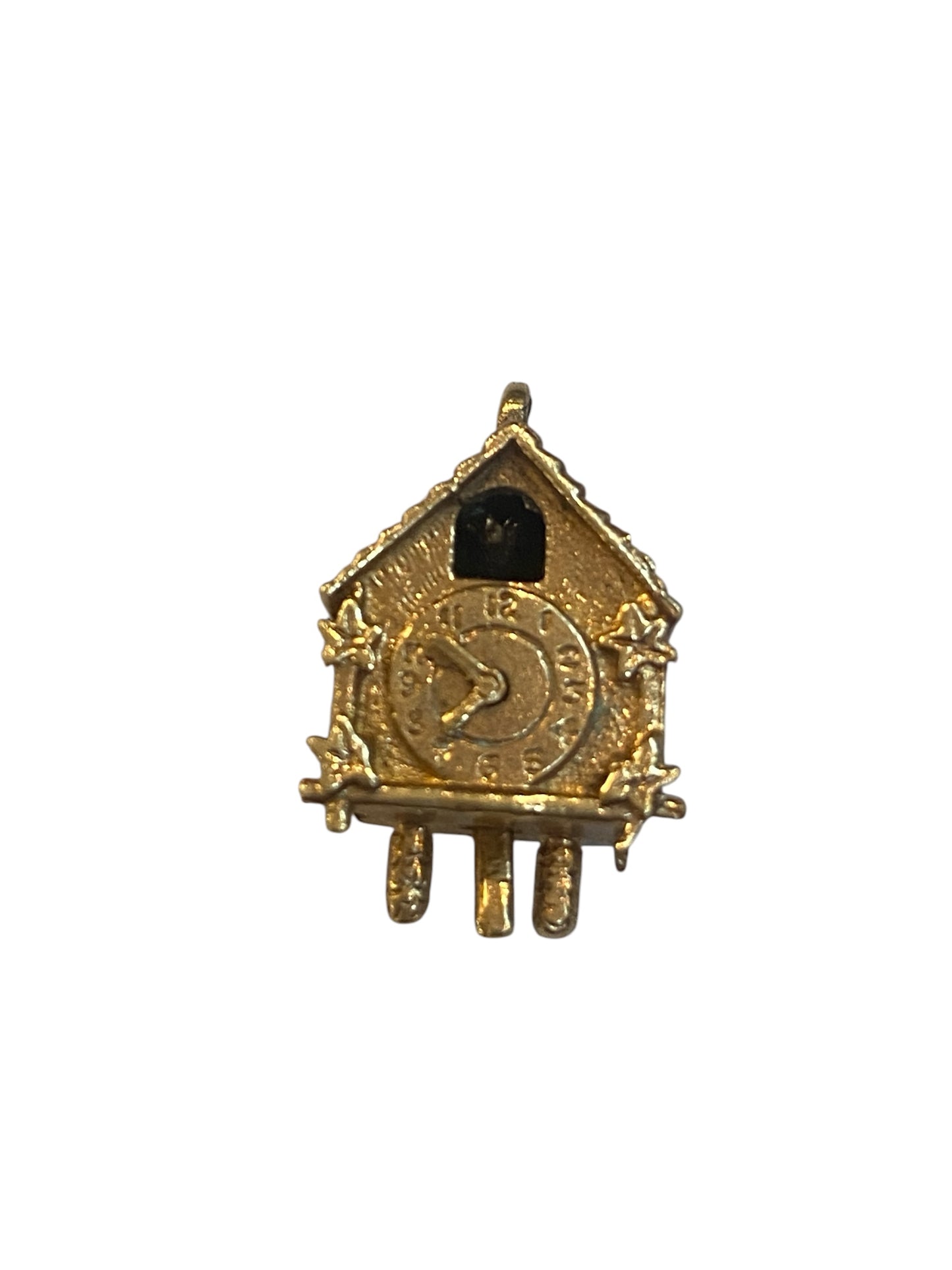 9ct vintage cuckoo clock charm, articulated circa 1967