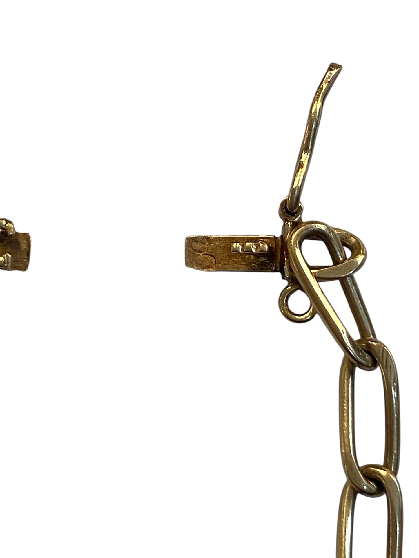 9ct vintage bracelet, paper clip link 7.5 inches 19 cm 7.5g