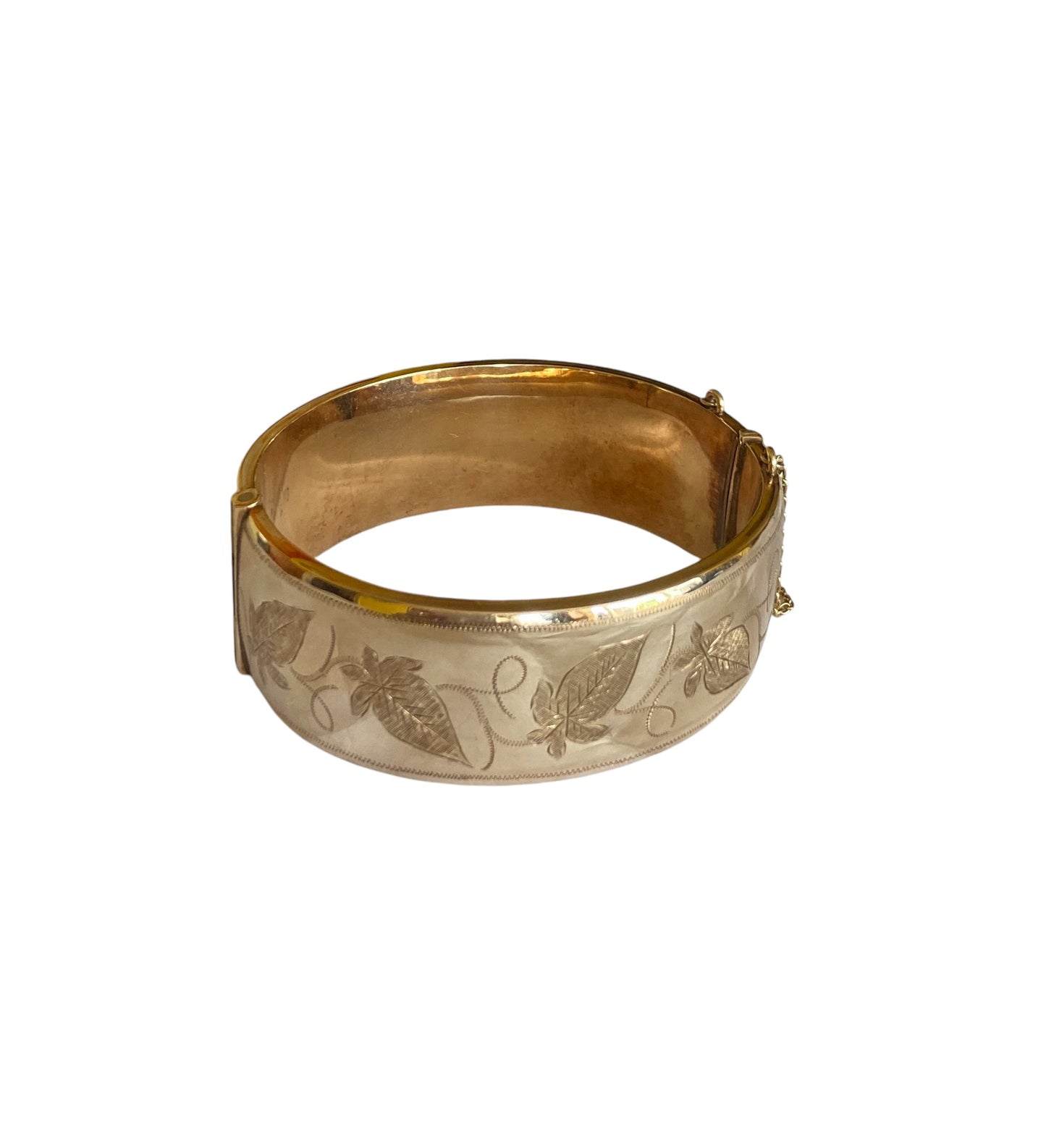 9ct vintage bangle, Large, attractive and heavy 35.8g