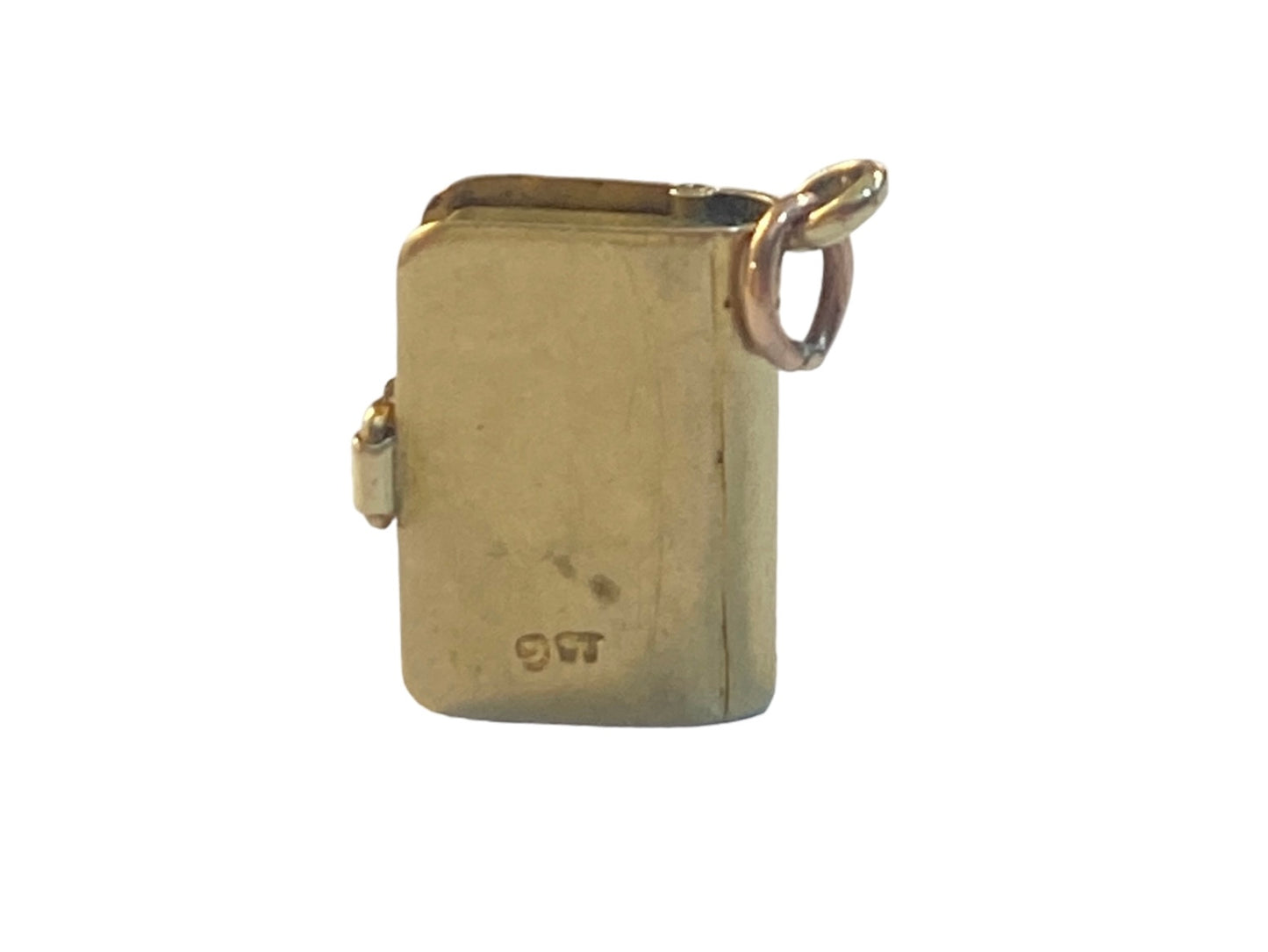 9ct vintage book charm 'London town' opening