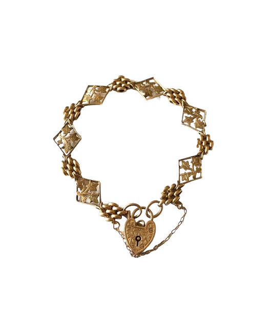 9ct 375 unusual design antique victorian rose gold bracelet