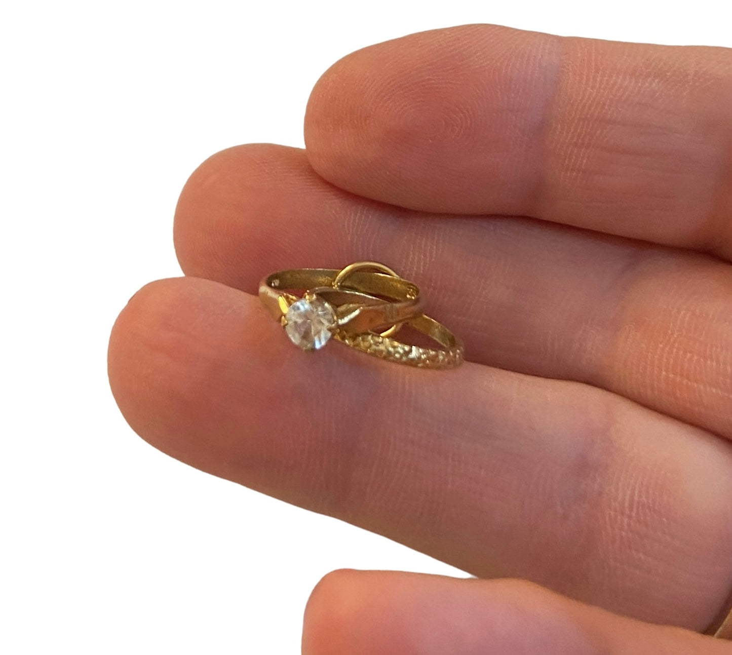 9ct vintage wedding ring charm circa London 1968 yellow gold