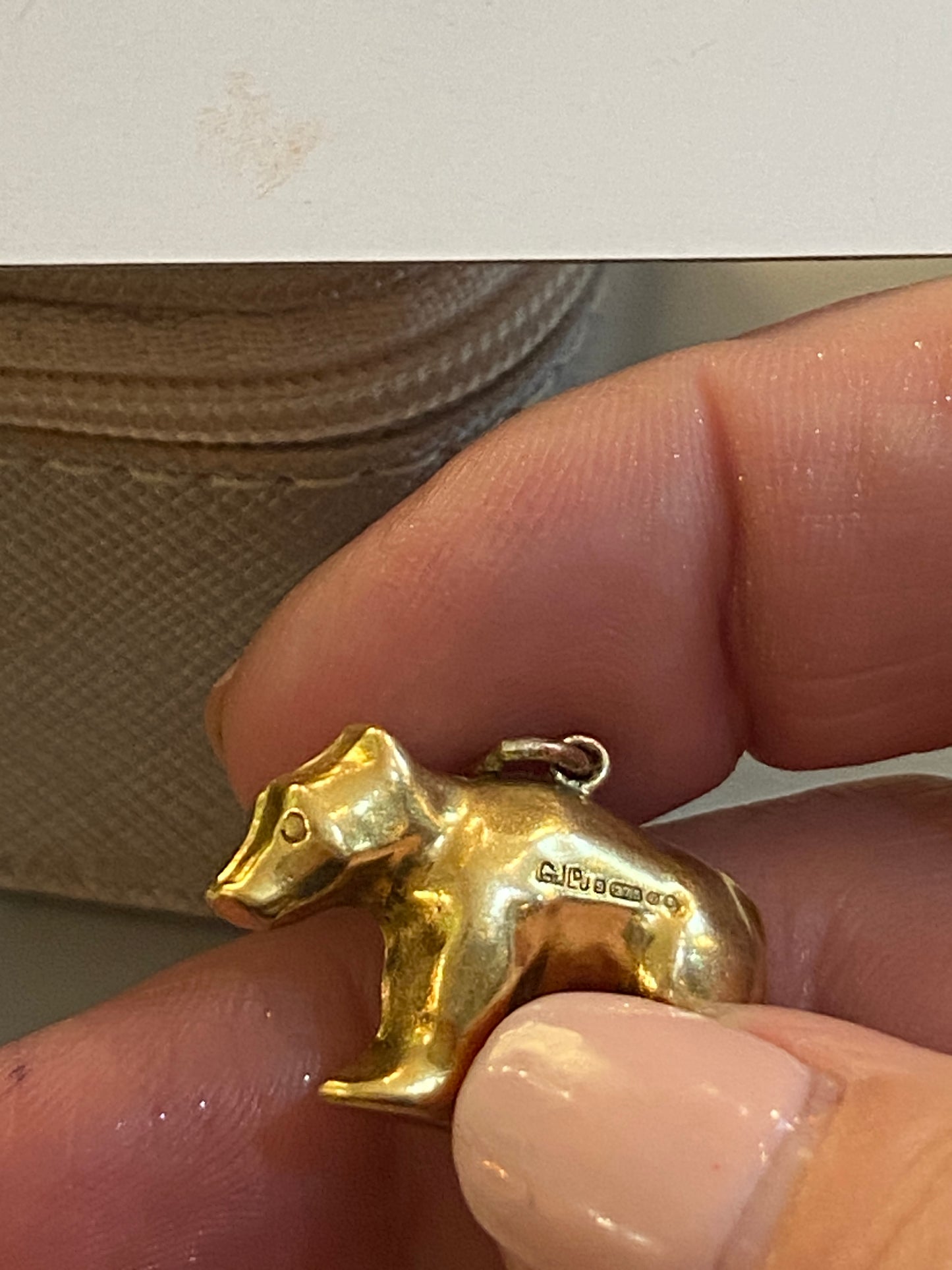 9ct vintage polar bear charm / pendant. by Georg Jensen, circa 1970 HOLLOW