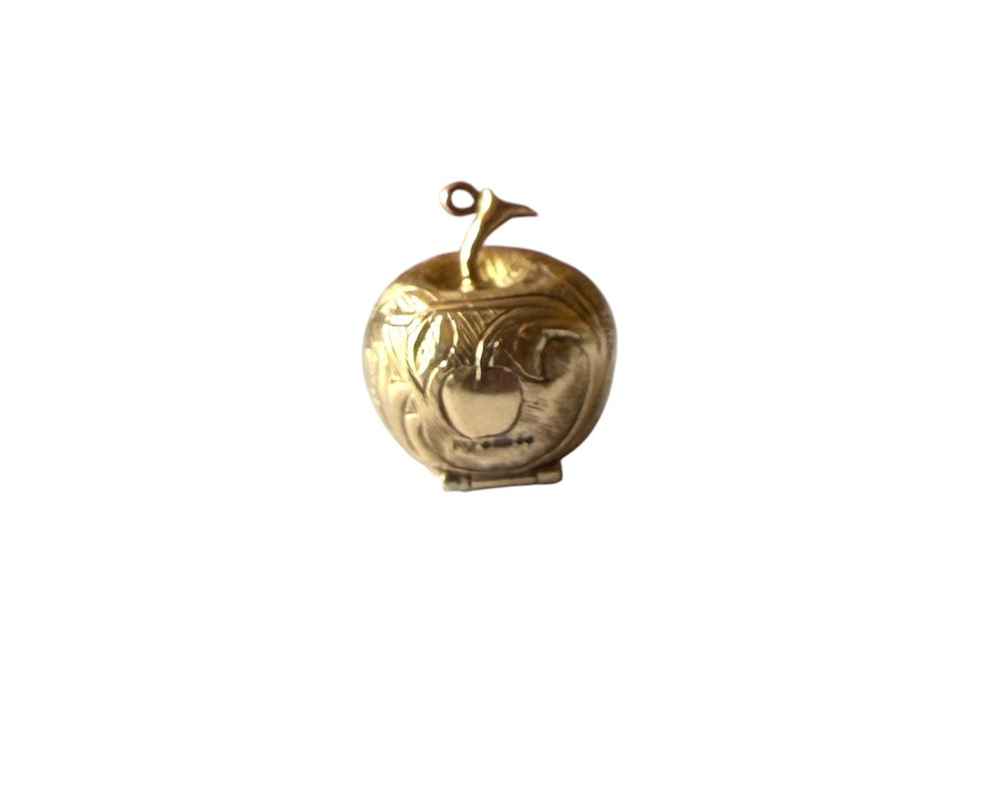 9ct vintage large apple charm / pendant with Adam and Eve circa 1968 7.88g