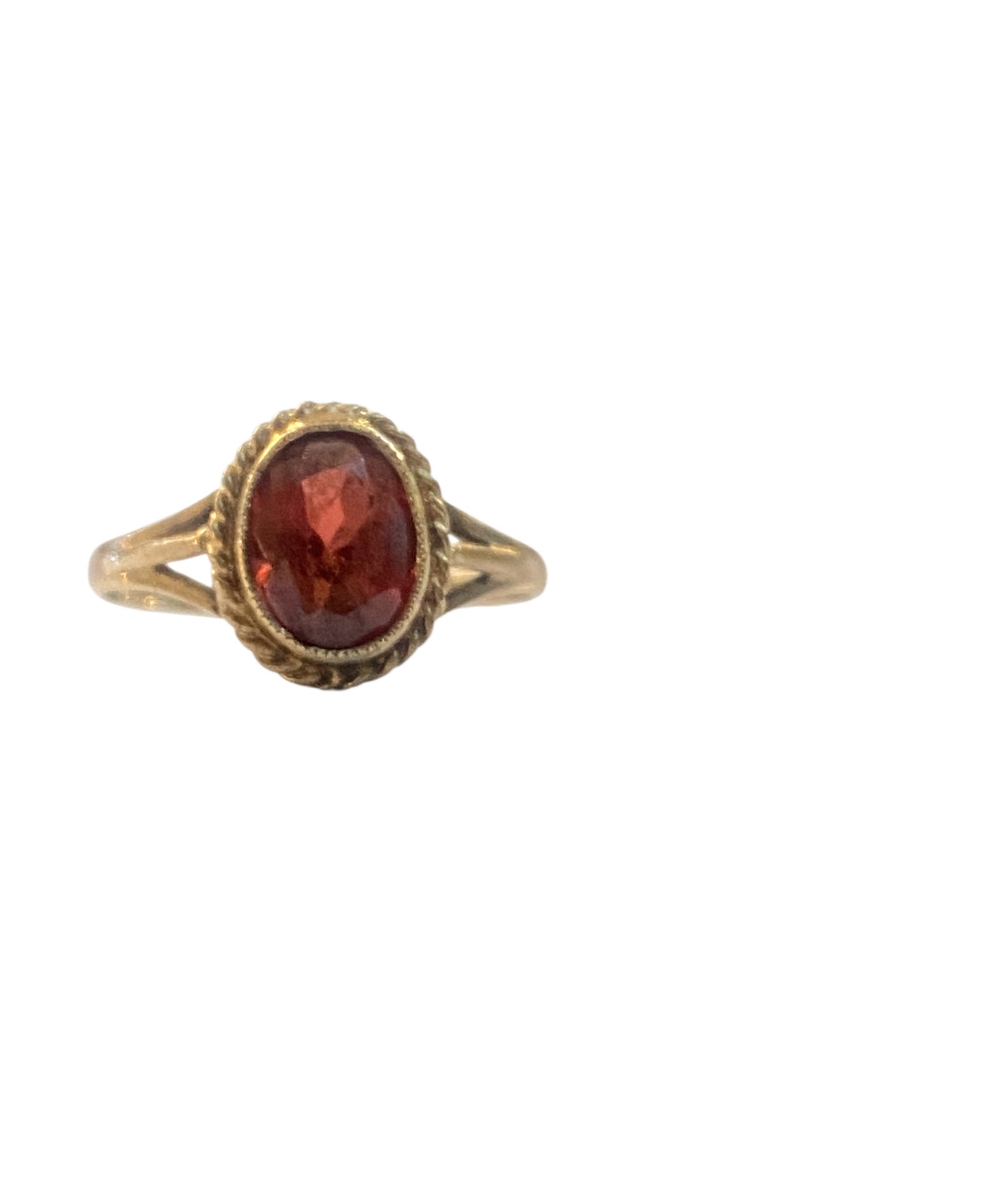 9ct vintage garnet ring , circa 1989, ring size ~N