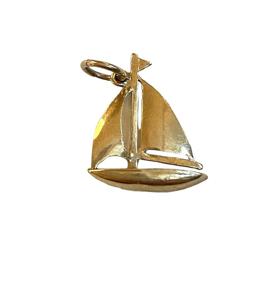 9ct vintage yacht / boat charm by WHC circa 1979