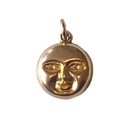 9ct vintage rose gold sun charm . happy on one side sad on the other