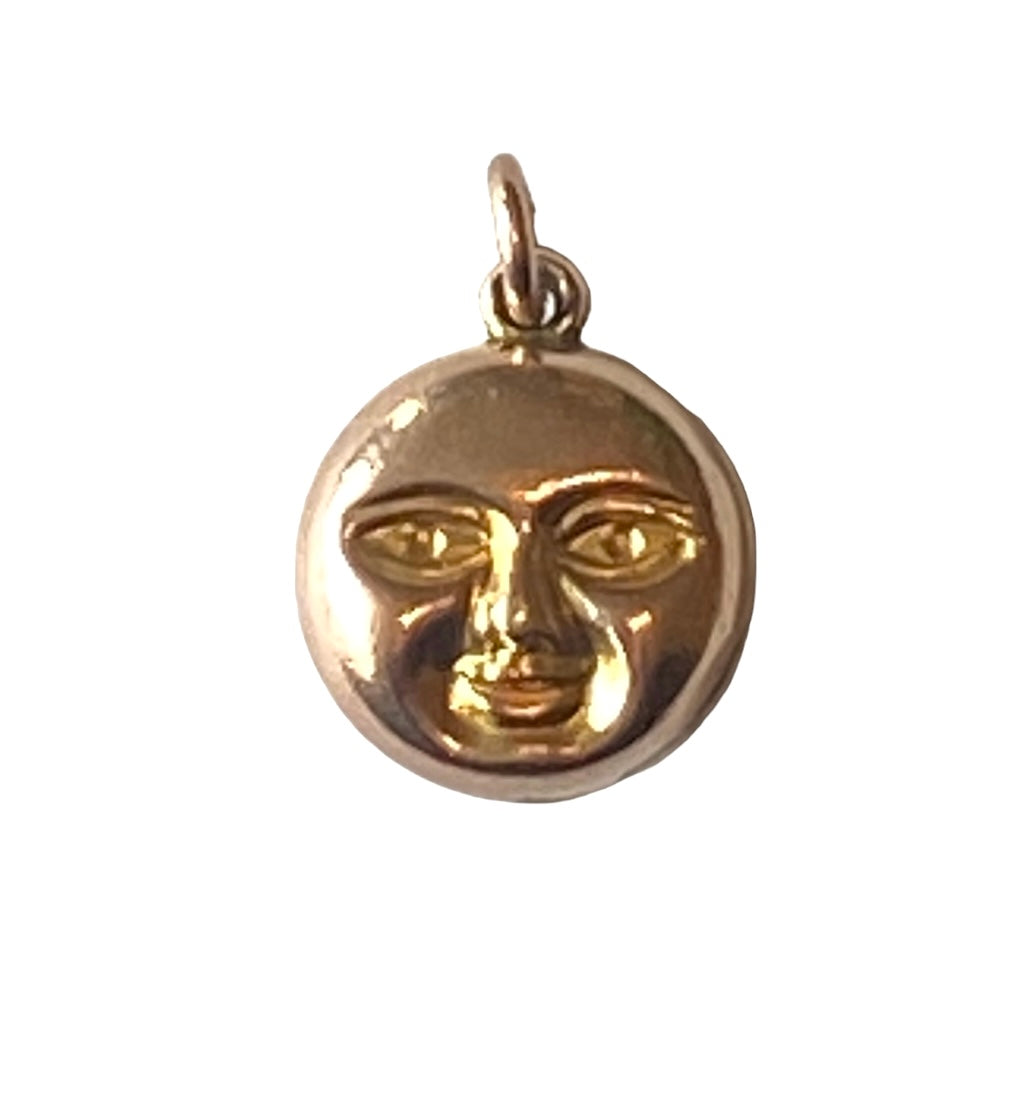 9ct vintage rose gold sun charm . happy on one side sad on the other