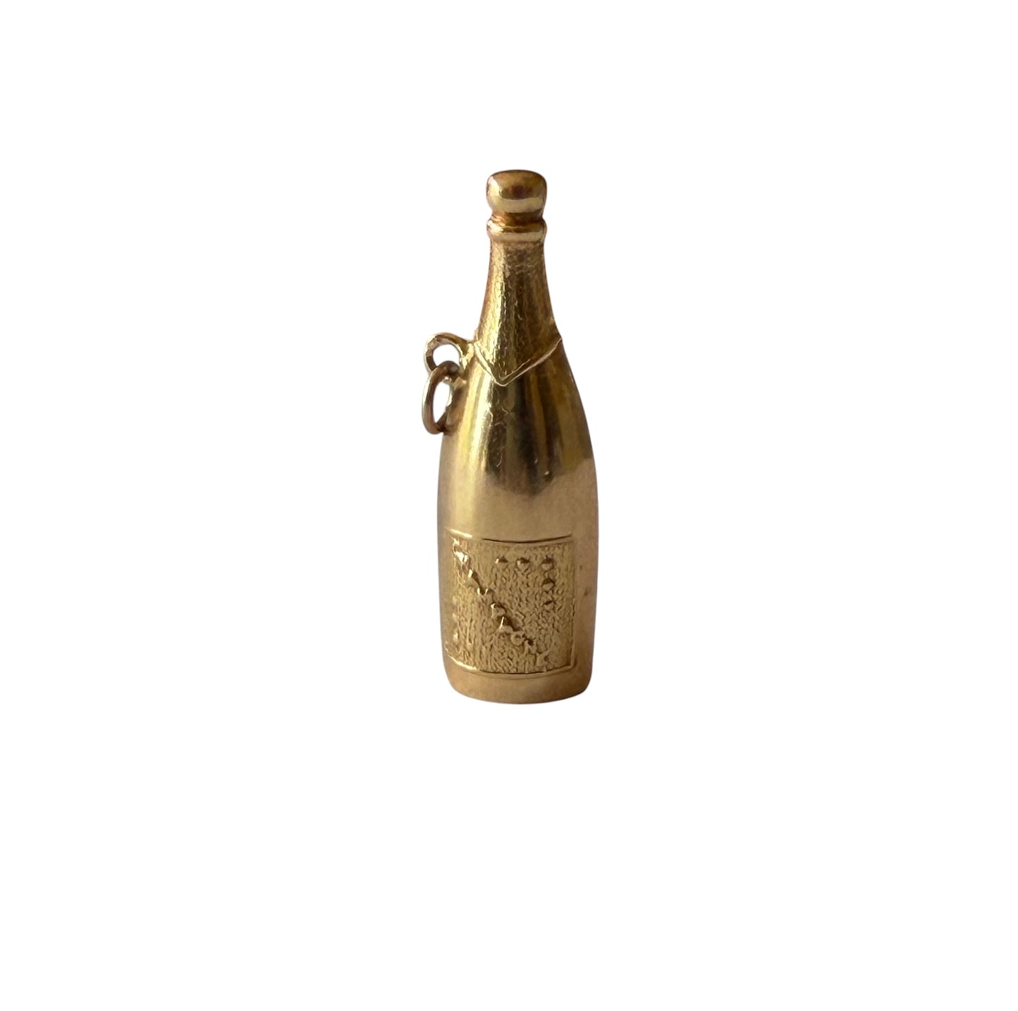 18ct vintage large champagne bottle charm / pendant