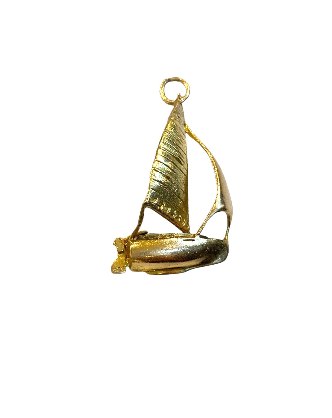 9ct vintage large sailing boat charm / pendant by CROPP and FARR