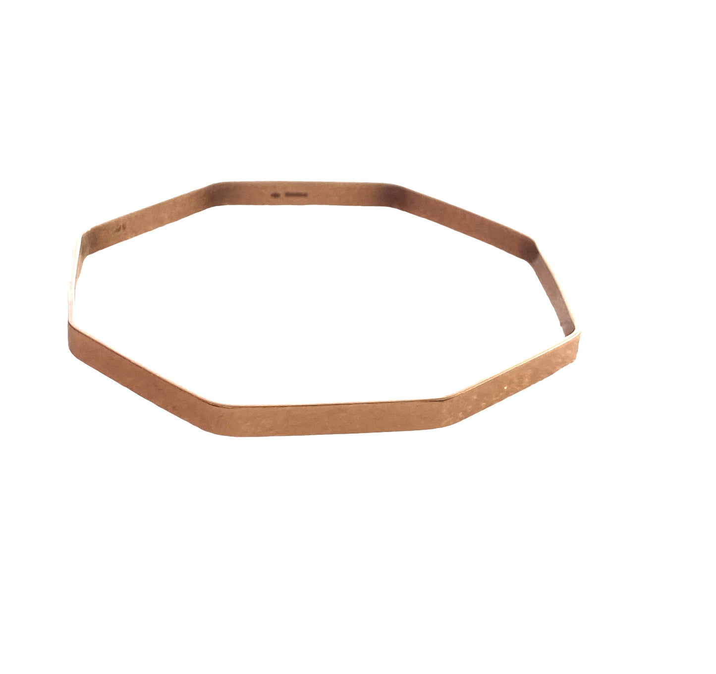 9ct yellow gold vintage Oc tagonal bangle 9.2g 7 inches diameter