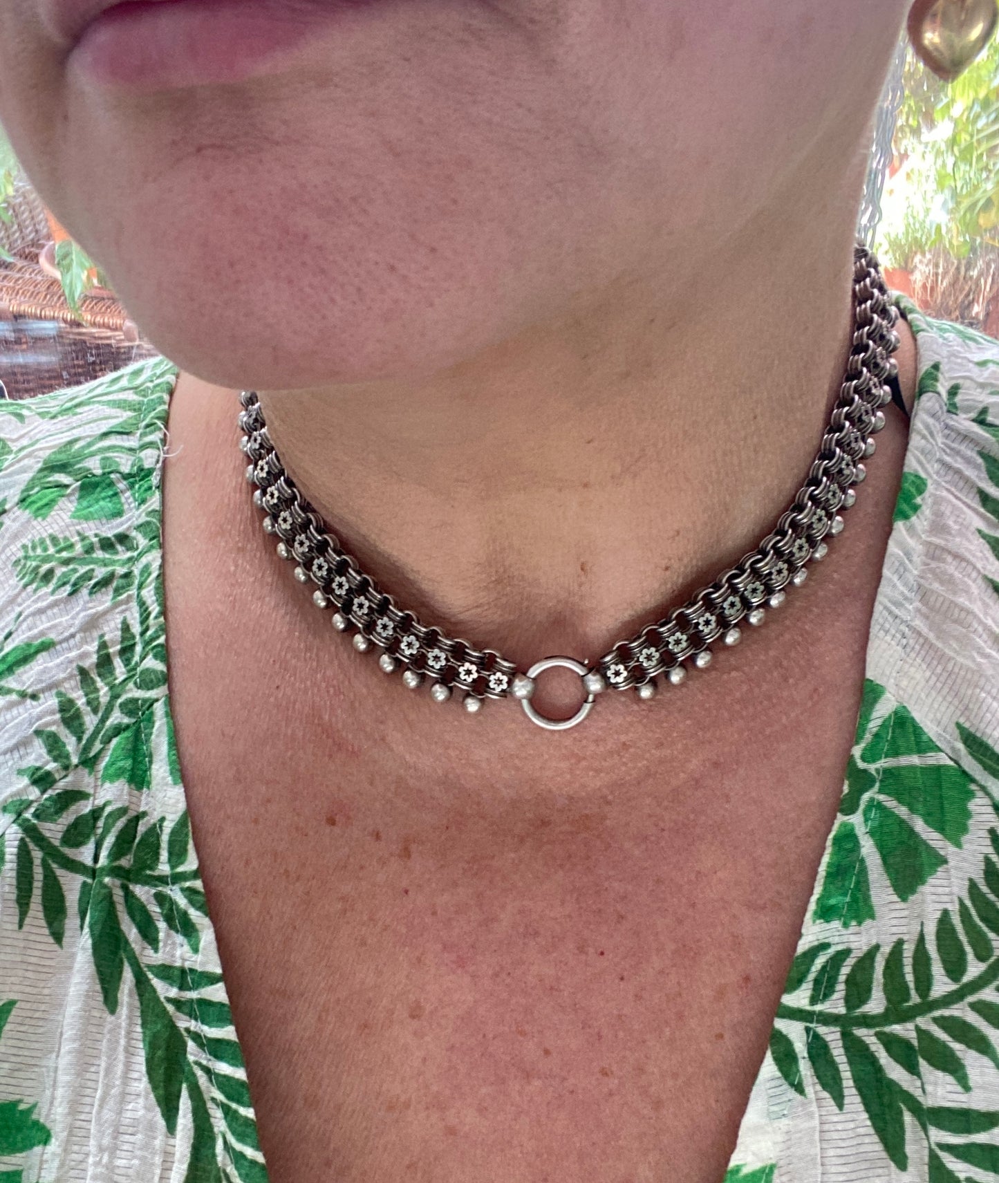 victorian silver locket and chain circa 1882. Birmingham. 21 inches