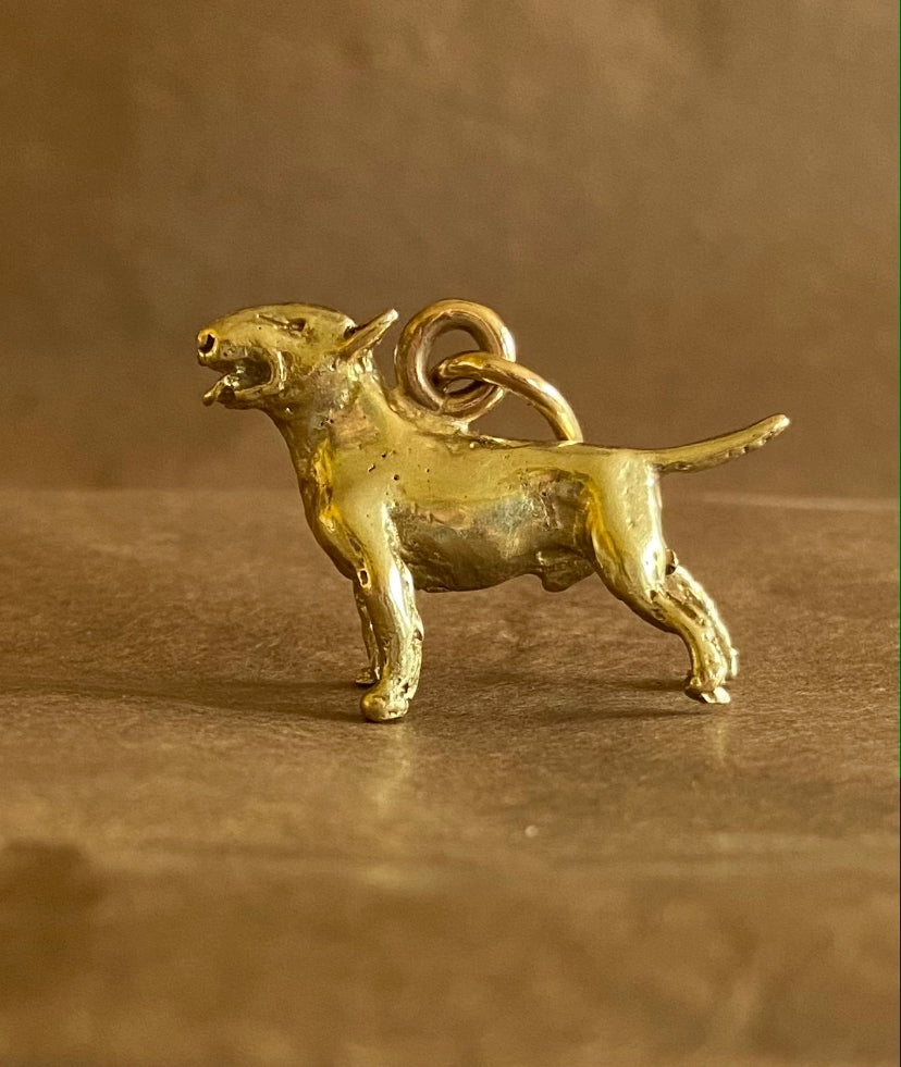 14ct vintage gold bull terrier charm 8.4g