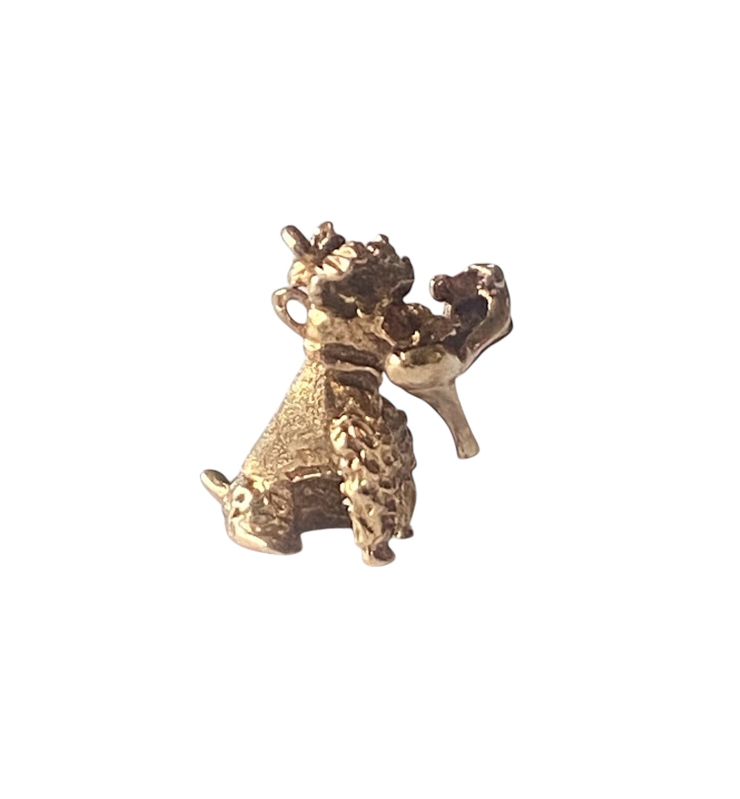 9ct vintage poodle charm with shoe. circa 1972 maker FM