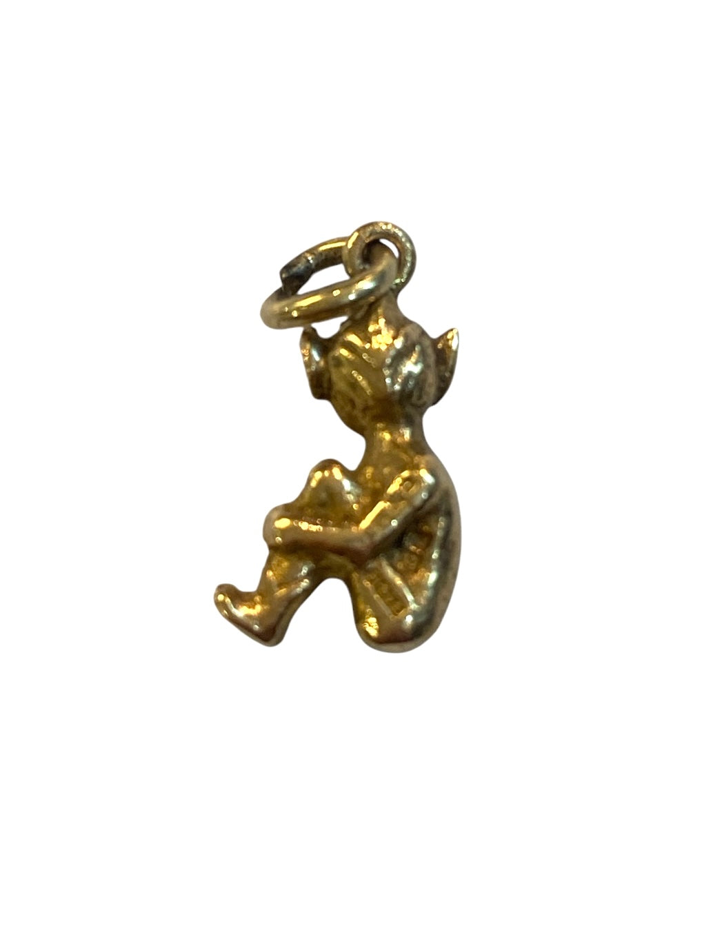 9ct vintage pixie charm circa 1960, solid gold