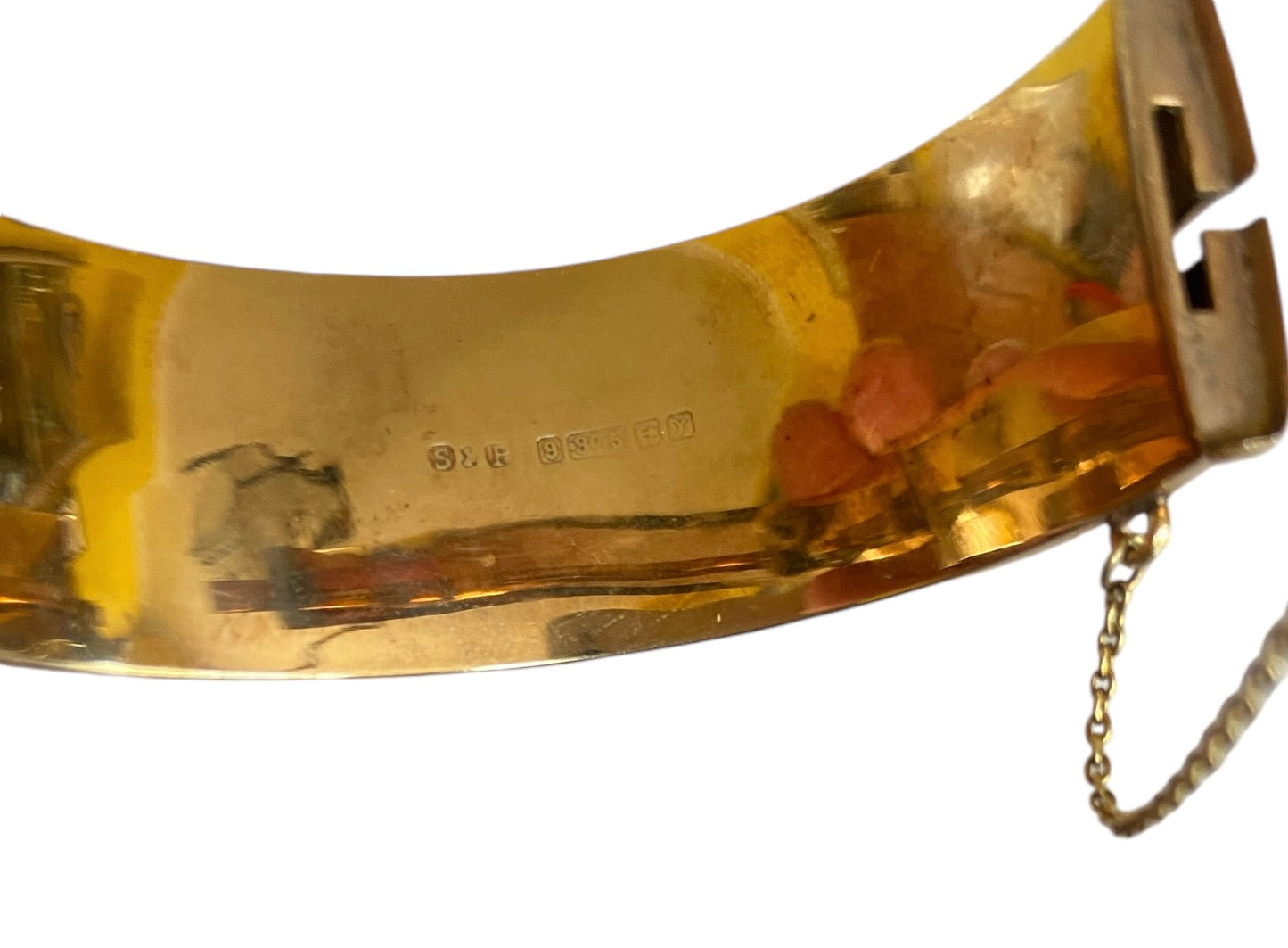 9ct vintage bangle, Large, attractive and heavy 35.8g