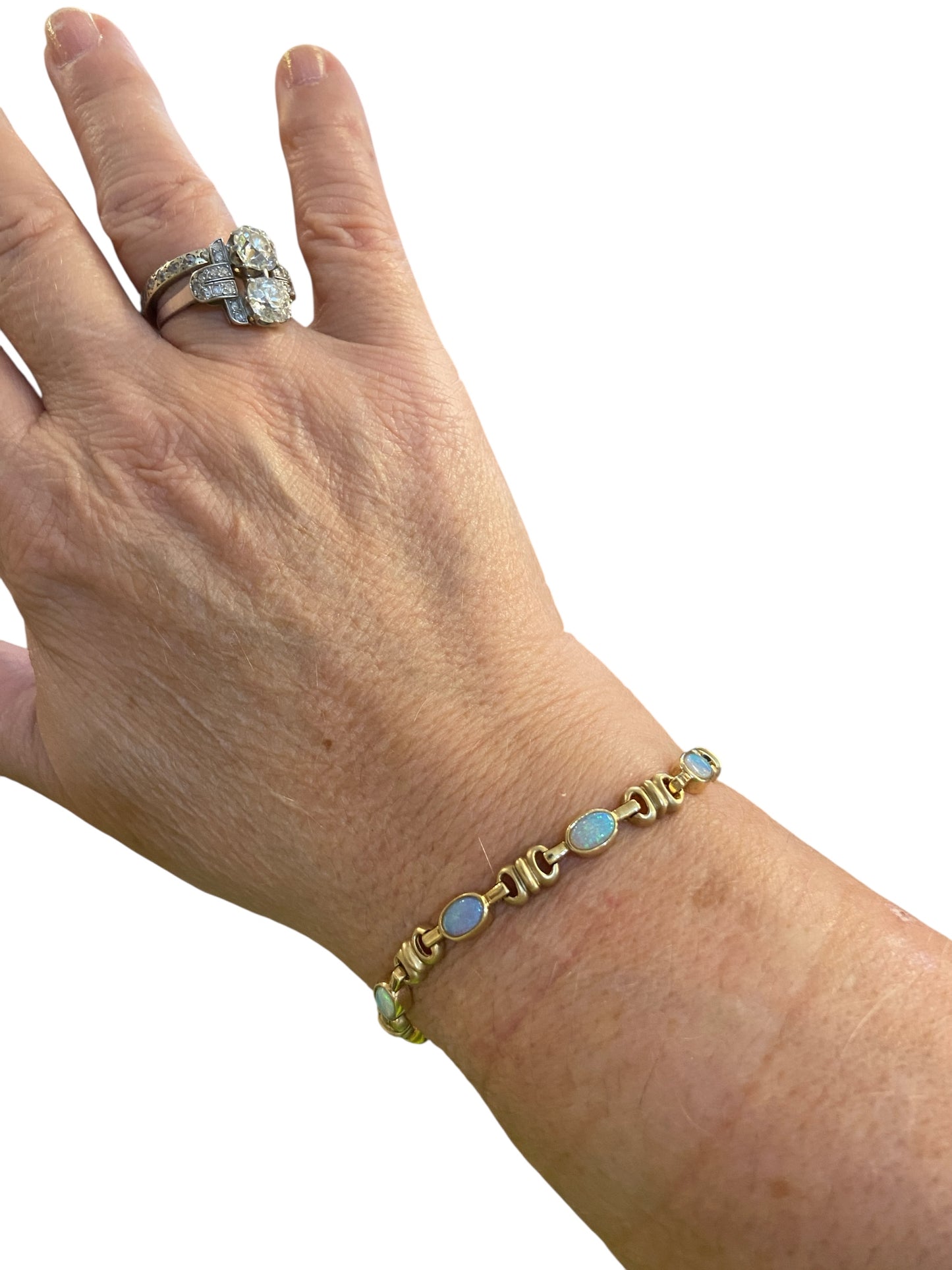 9ct vintage opal bracelet 7 inches long