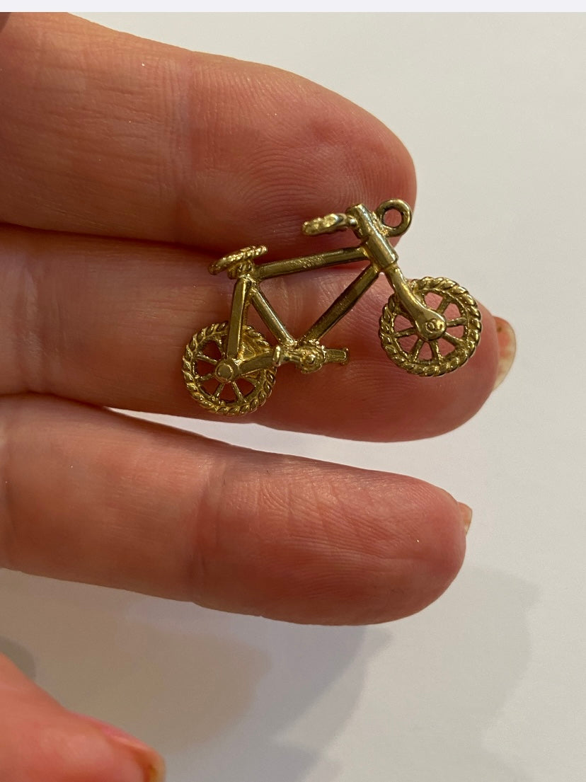 9ct 375 vintage gold bicycle charm