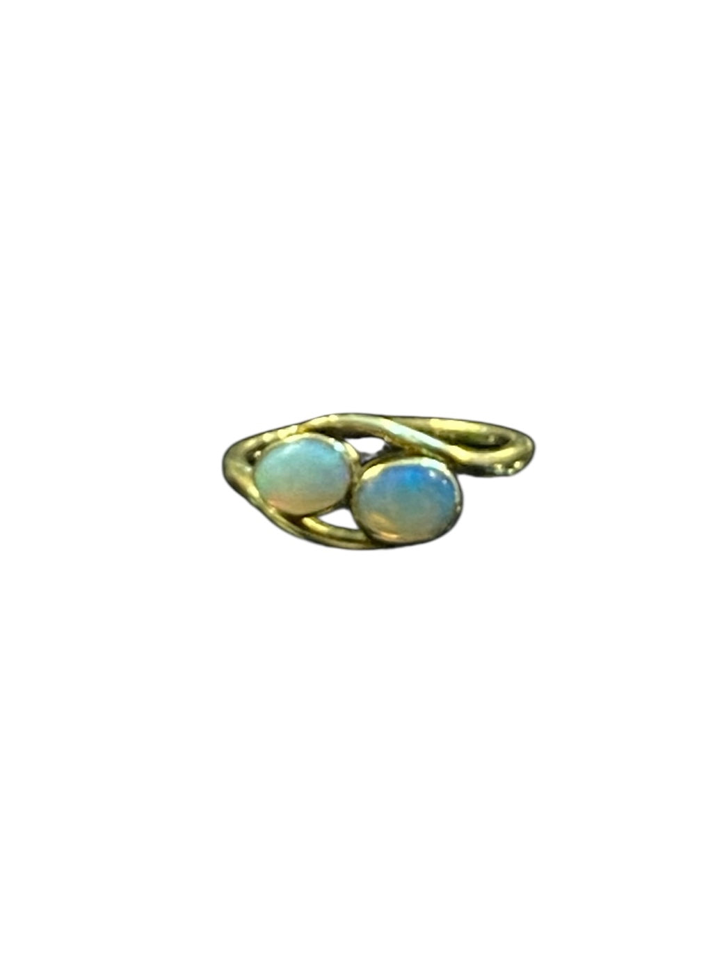18ct vintage double opal ring. Toi et Moi (you and me) ring size L