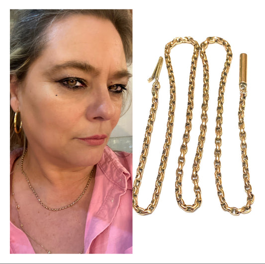 9ct antique rose gold chain / necklace 18 inches 46 cm 6.6g