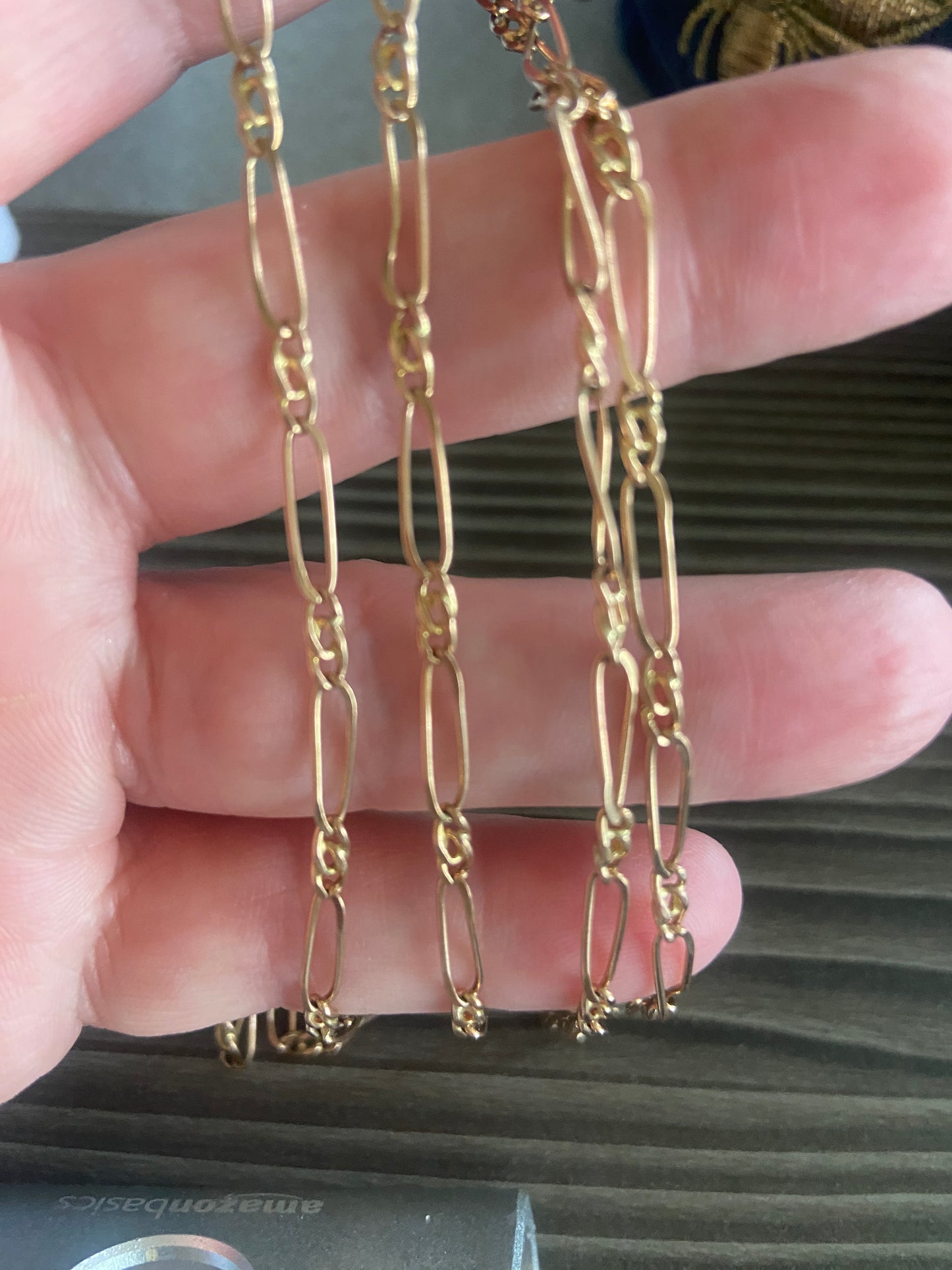 9ct vintage fancy link chain 28 inches (72cm) 8.2g circa 1960s