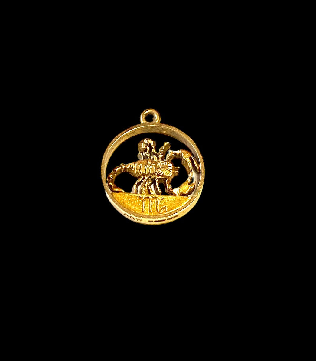 9ct vintage scorpio charm circa 1965