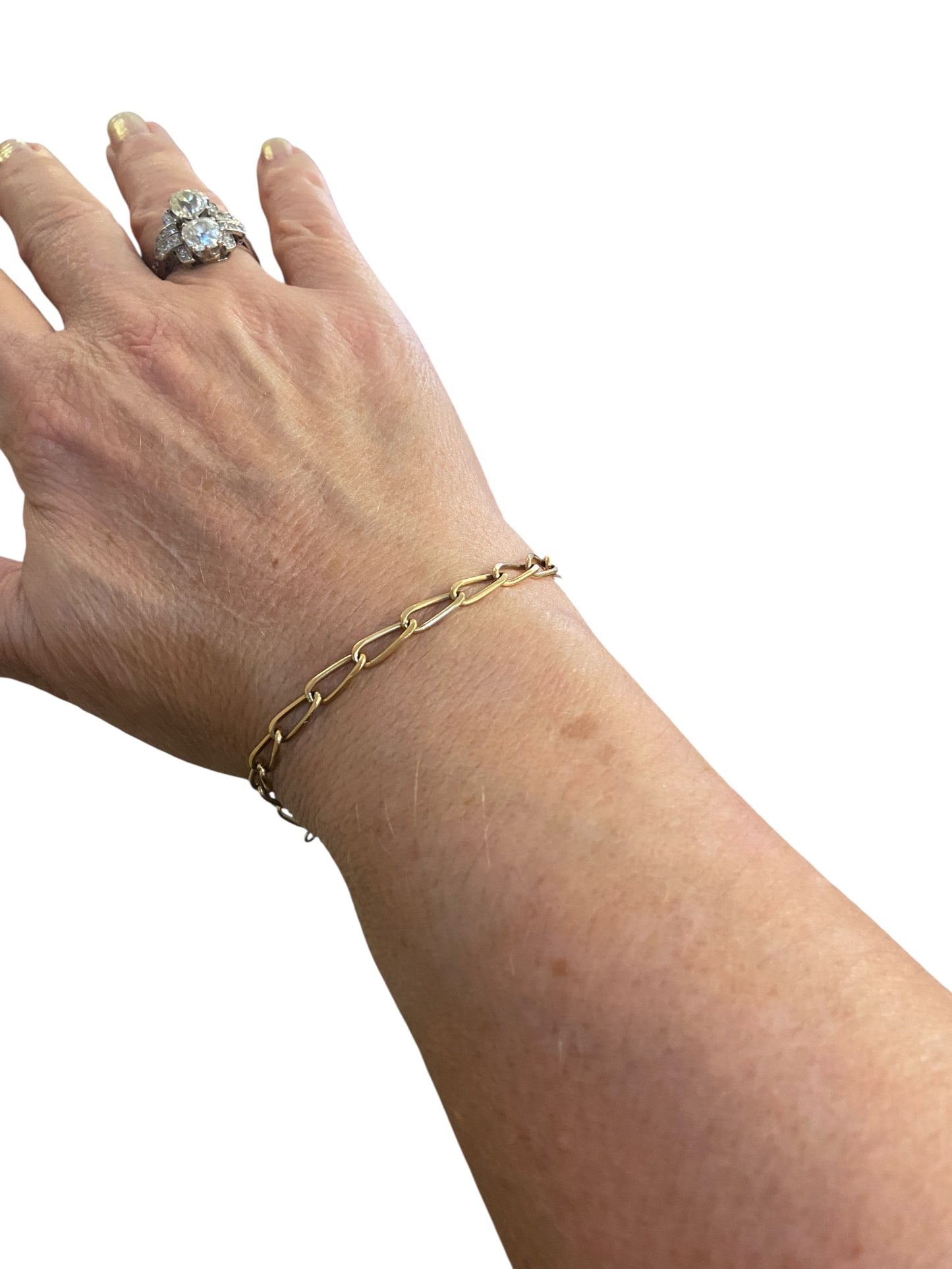 9ct vintage bracelet, paper clip link 7.5 inches 19 cm 7.5g