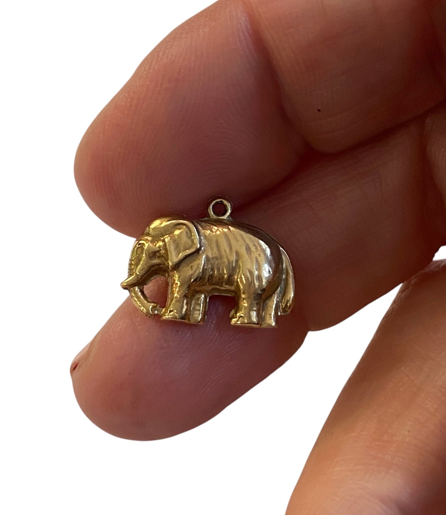 9ct vintage small elephant charm. circa 1966 .HOLLOW
