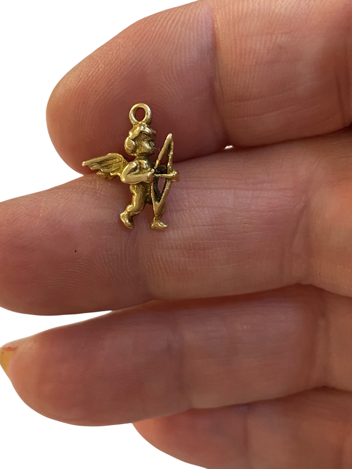 9ct vintage cupid charm, small but compact 1.1g circa 1958