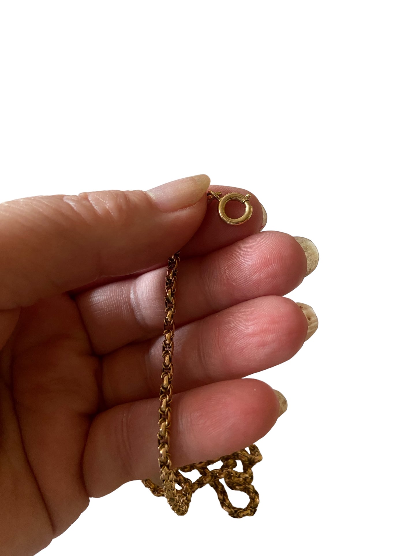 9ct Antique fancy link chain. 20 inches (51cm) 10.1 grams