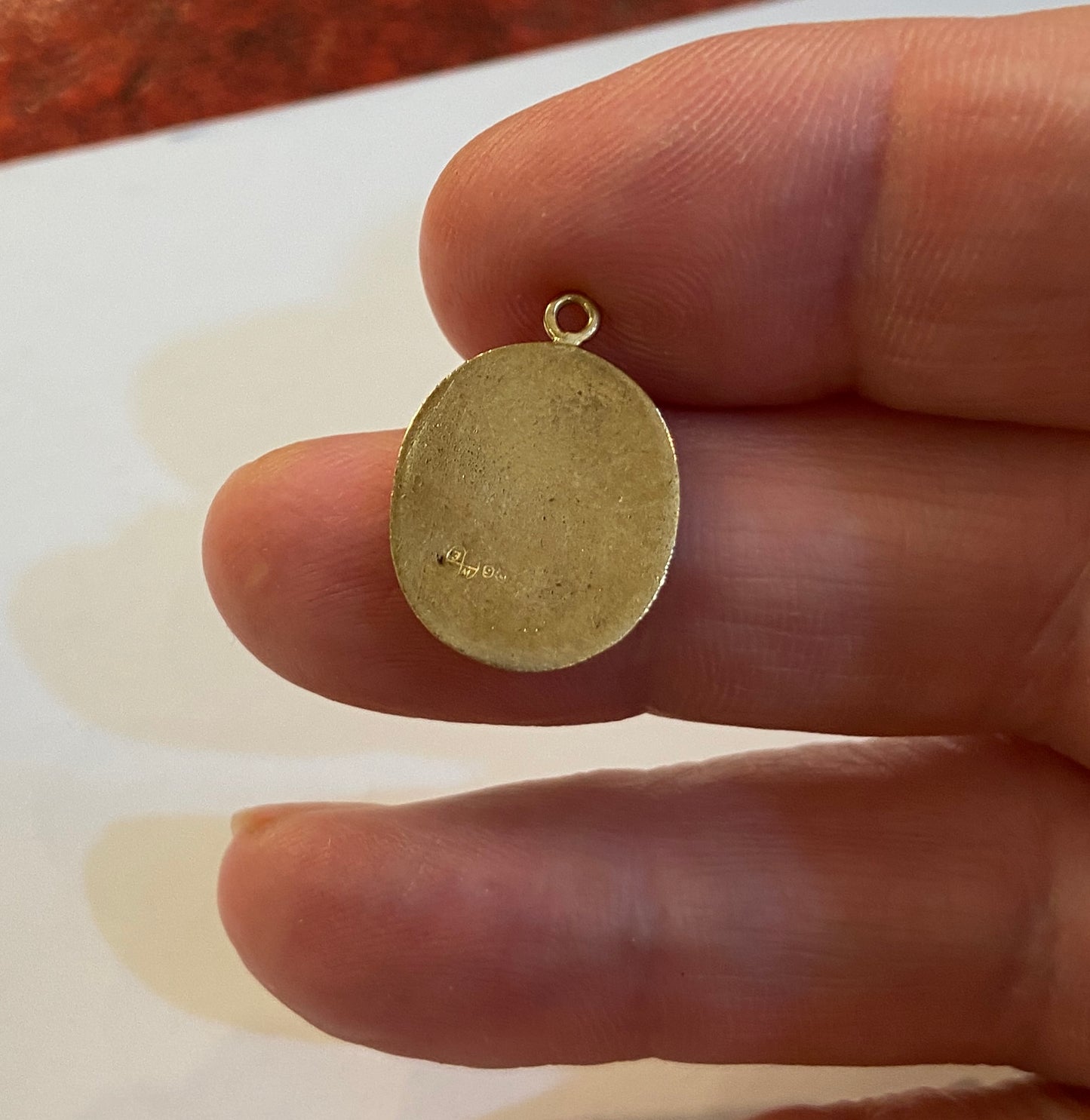 9ct vintage St Christopher charm / pendant oval, hollow 0.9 by FM