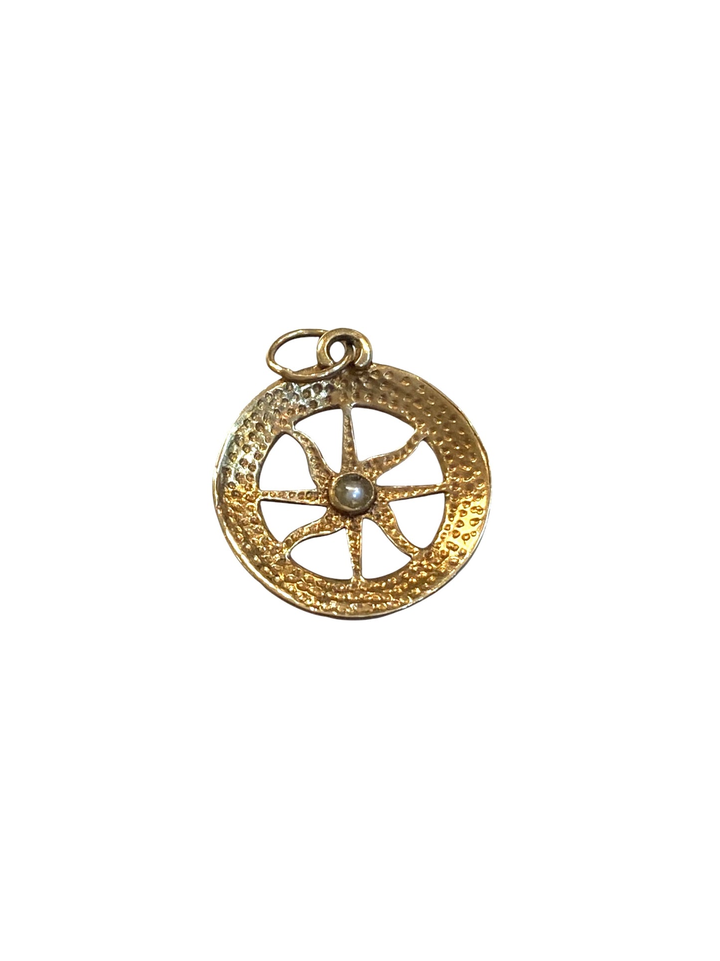 9ct vintage pisces astrology pendant / charm