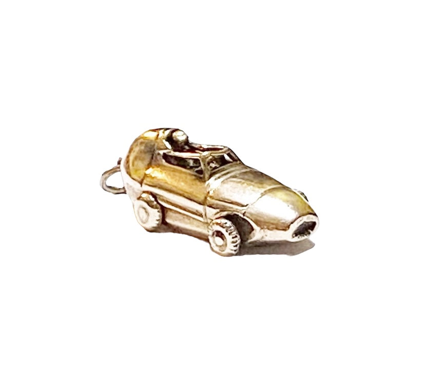9ct vintage racing car charm London 1959