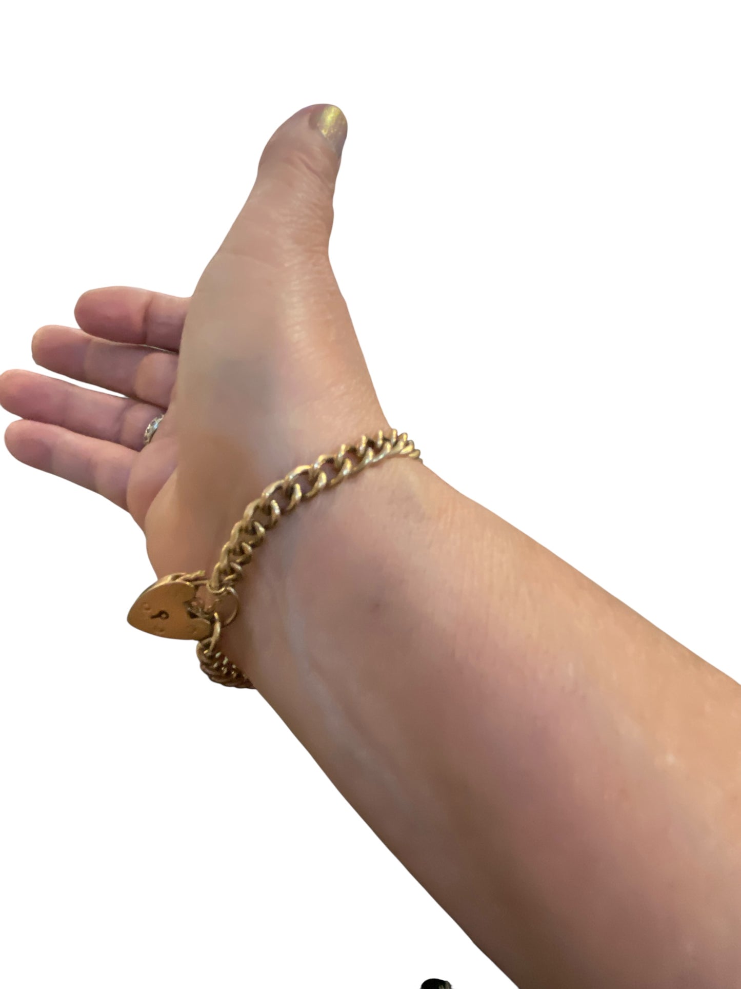 9ct vintage curb link bracelet, circa 1963