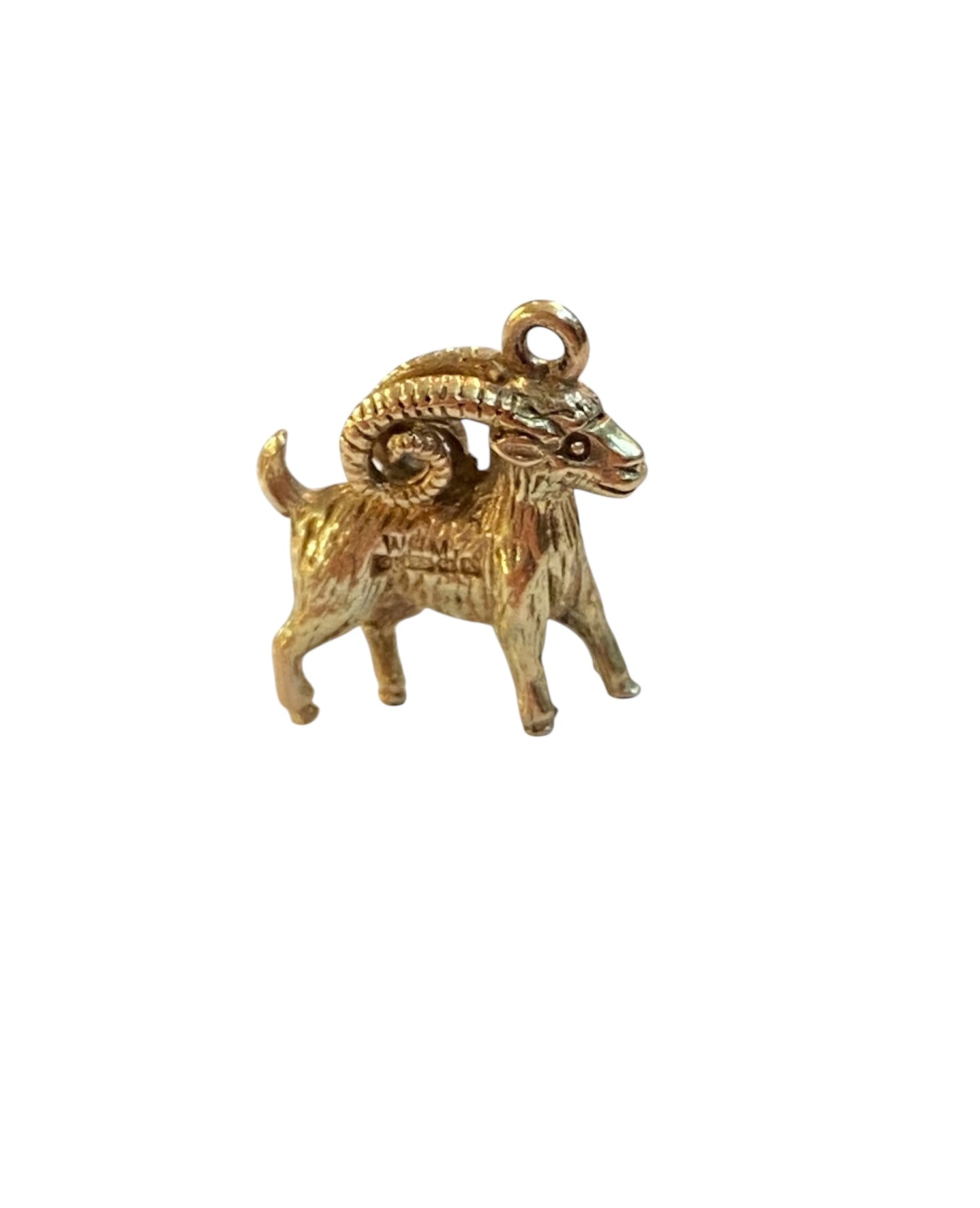 9ct vintage ram charm, Aries charm, circa 1959