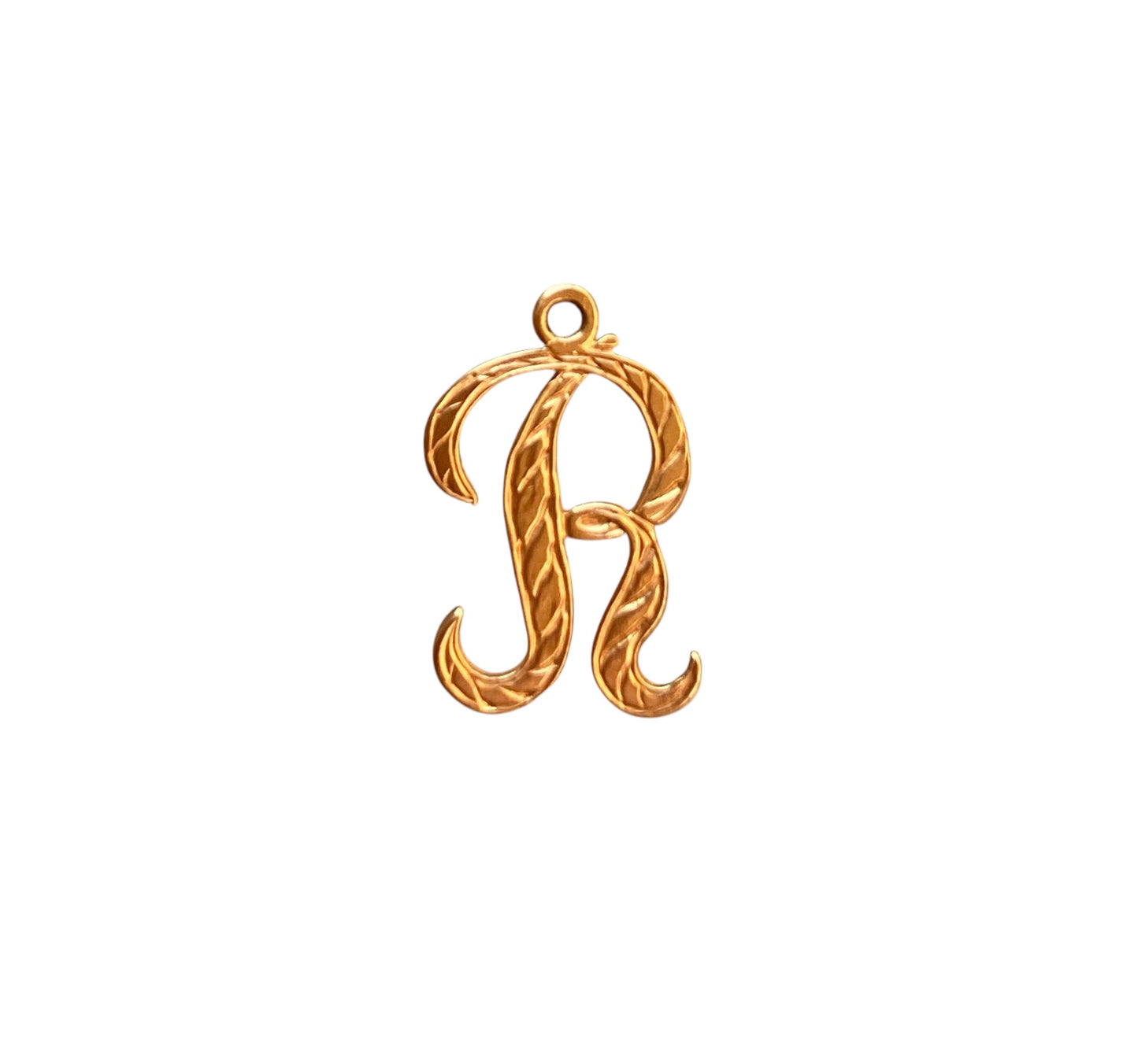 9ct vintage initial /letter "R". circa London 1972