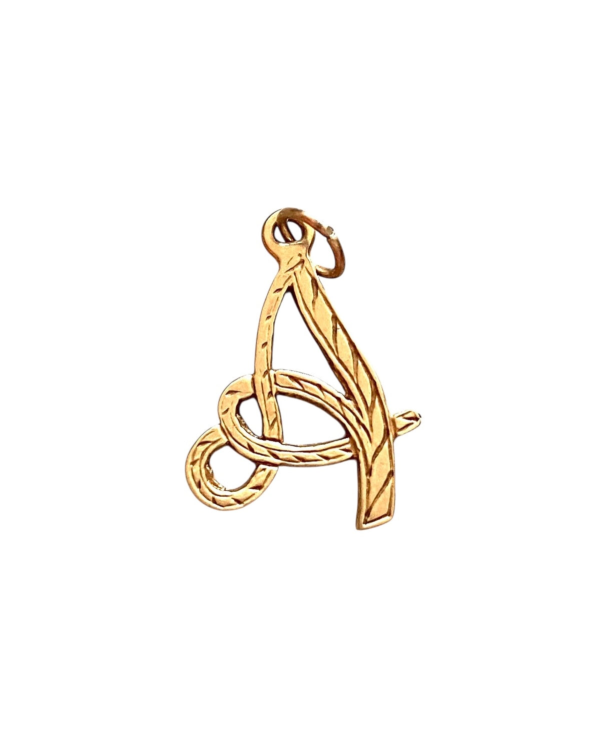 9ct vintage inital A charm / pendant circa 1979