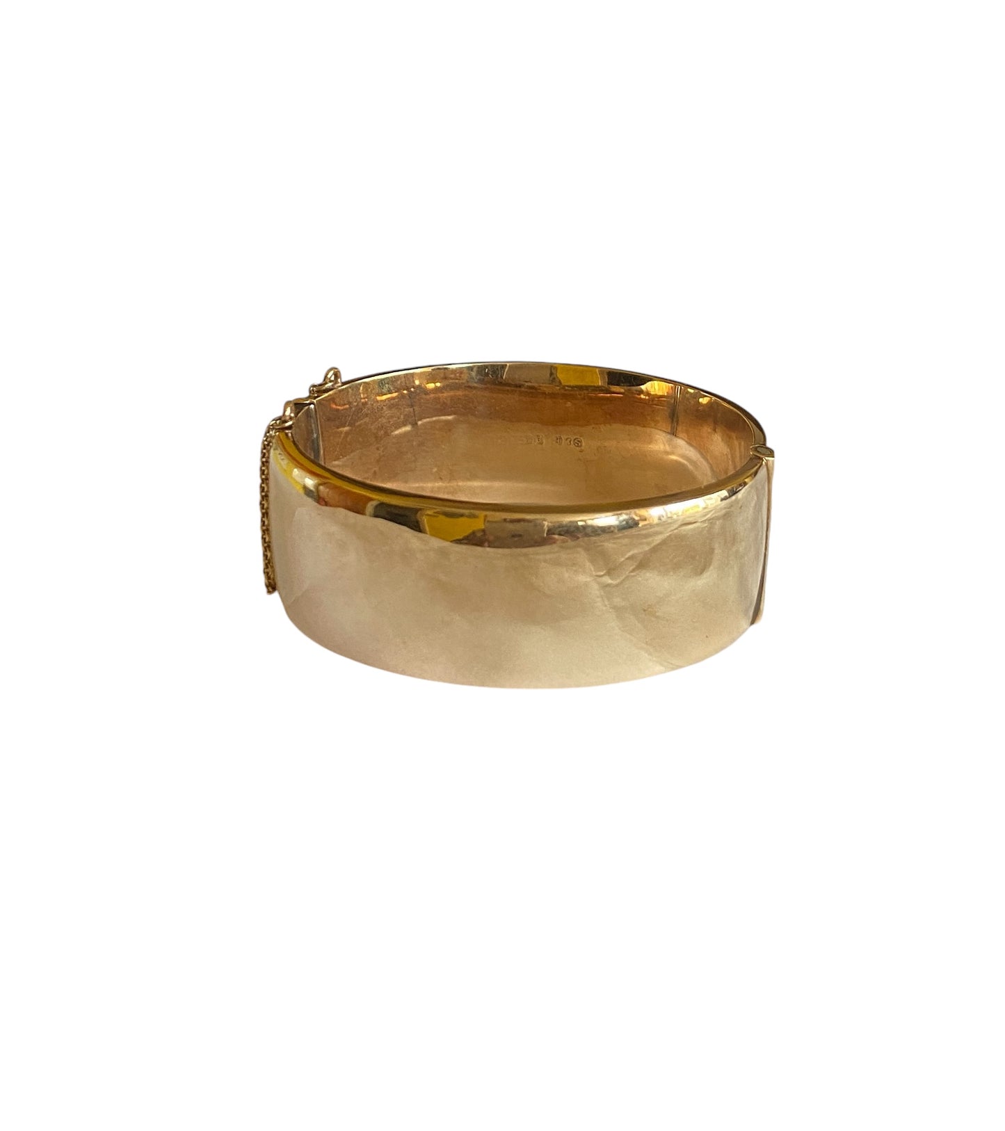 9ct vintage bangle, Large, attractive and heavy 35.8g