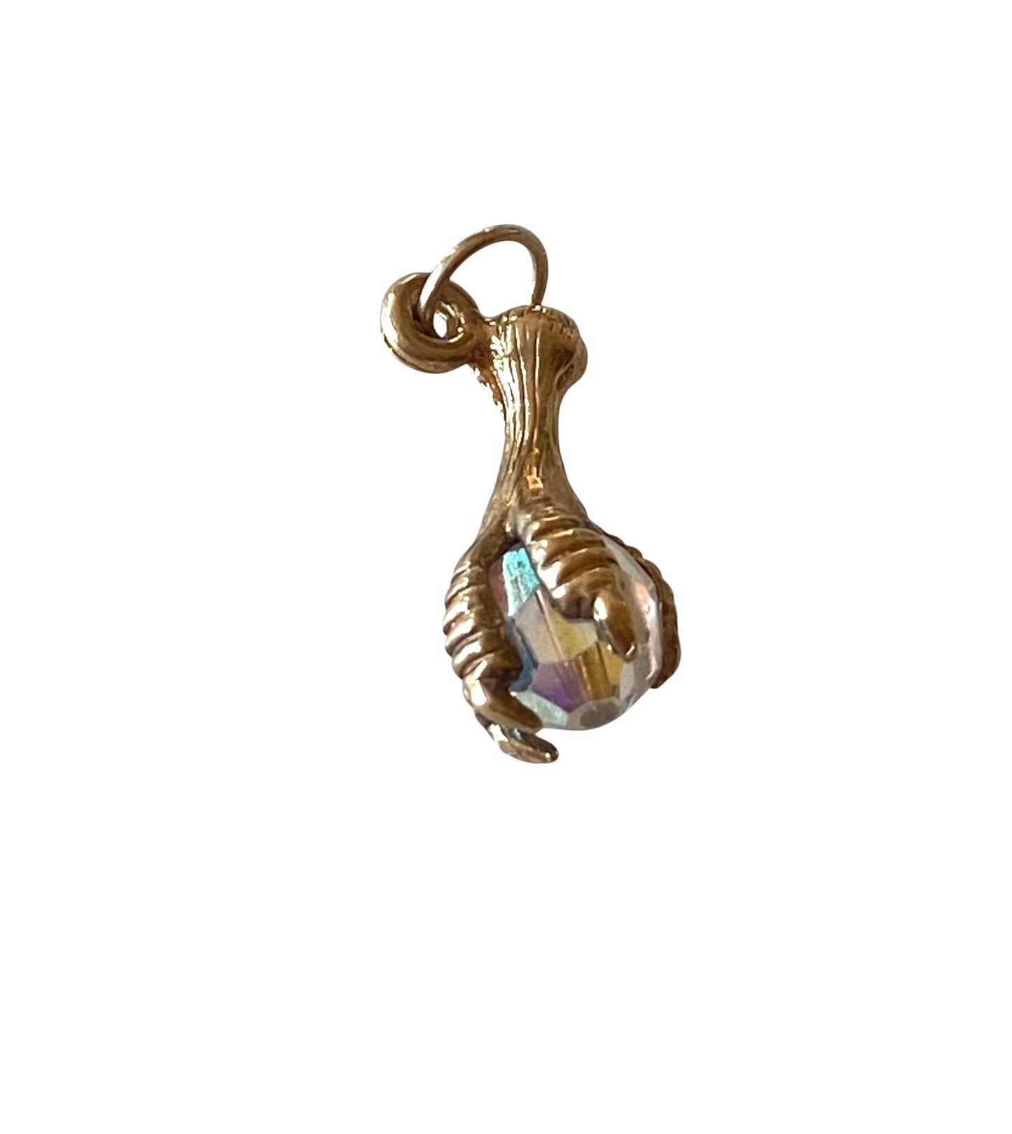 9ct vintage claw charm with a bead,