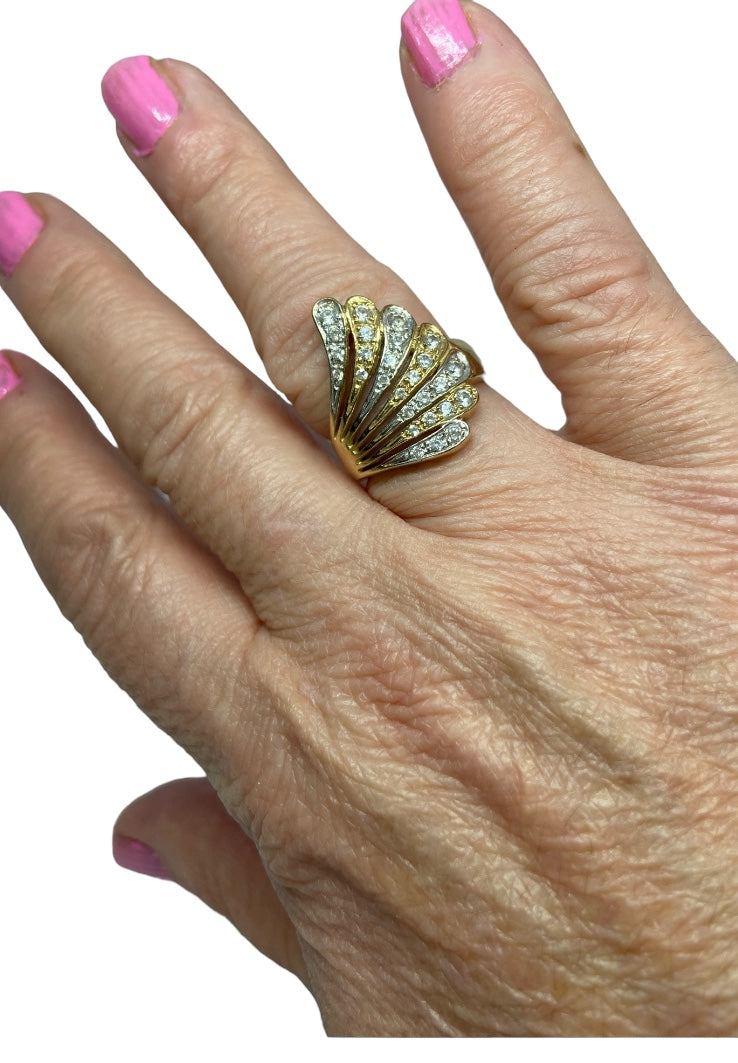9ct vintage cocktail ring yellow gold size M 1/2
